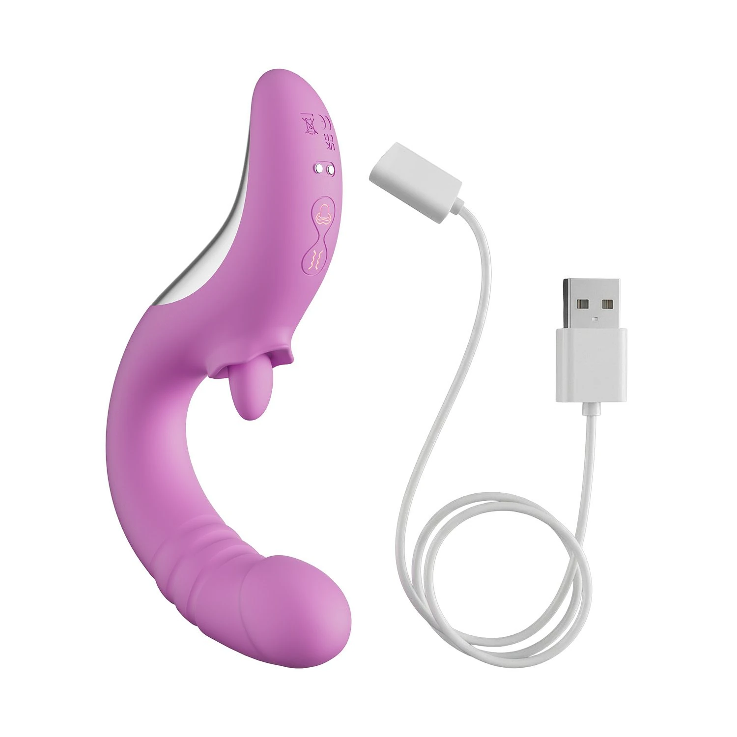 Good Vibes Only - Thrusting Tongue Vibrator - Pink