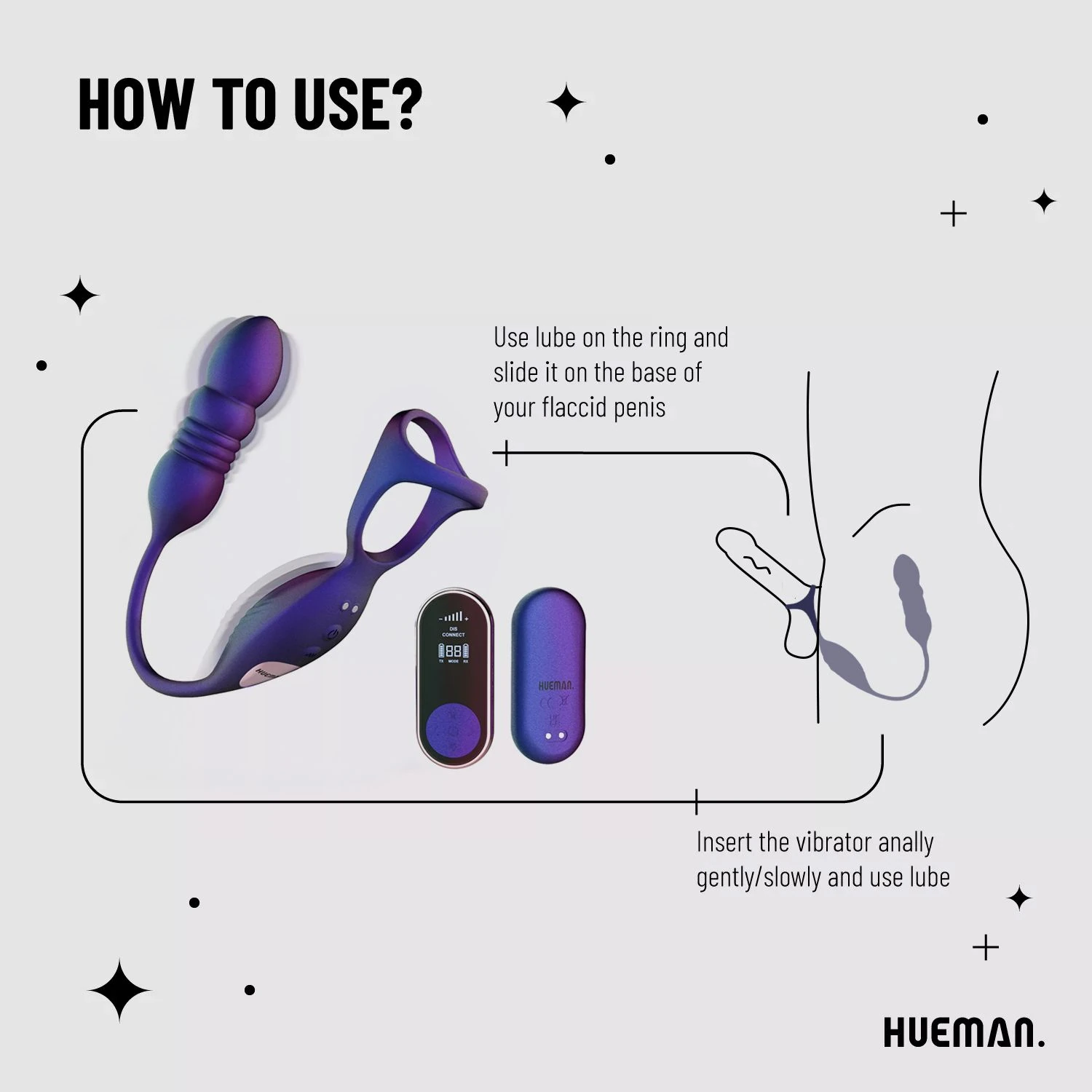 Hueman - Deep Impact Cock & Ball Ring - Thrusting Prostate Stimulator