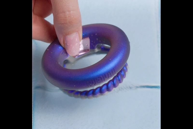 Hueman - Jupiter Vibrating Cock and Ball Ring - Purple