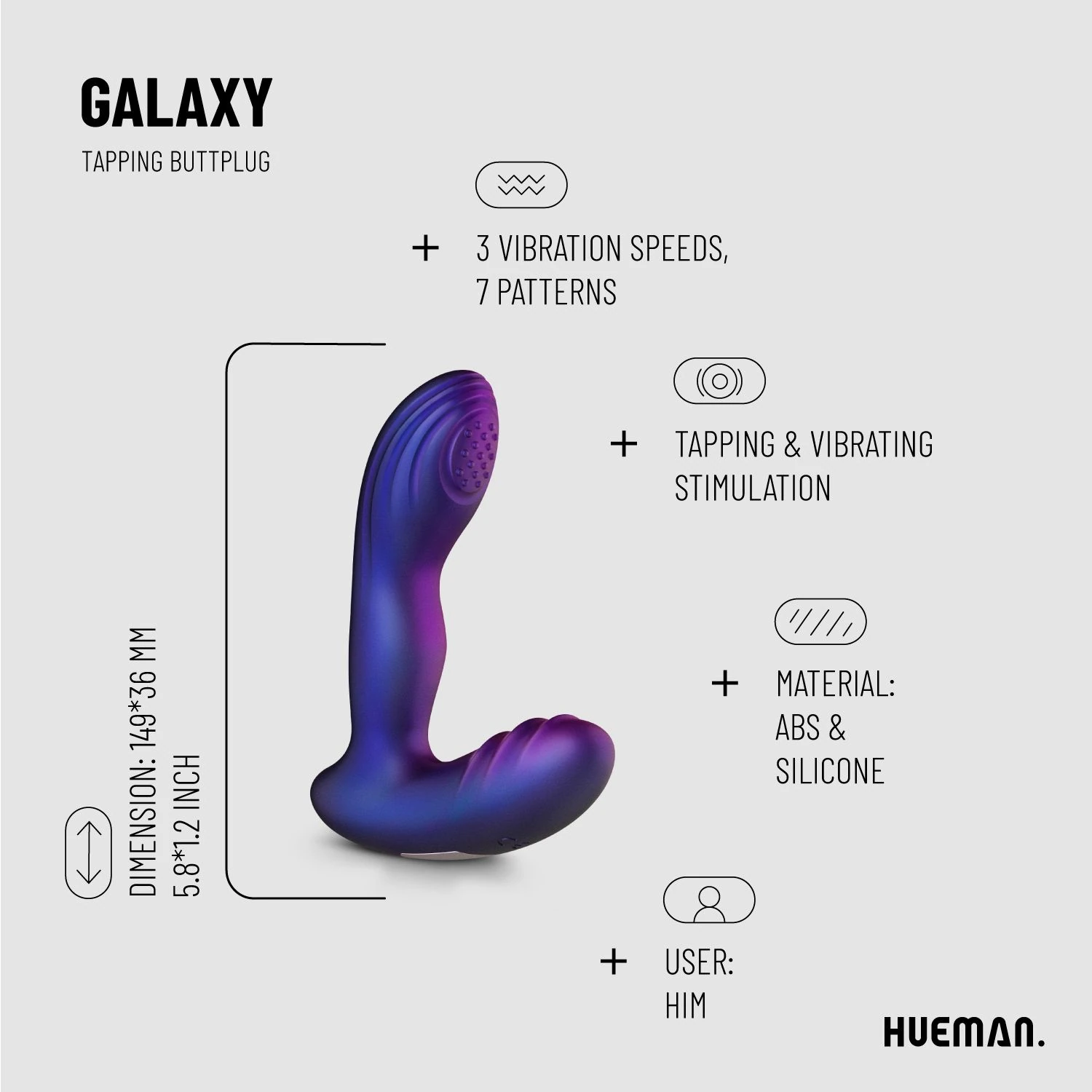 Hueman - Tapping Butt Plug