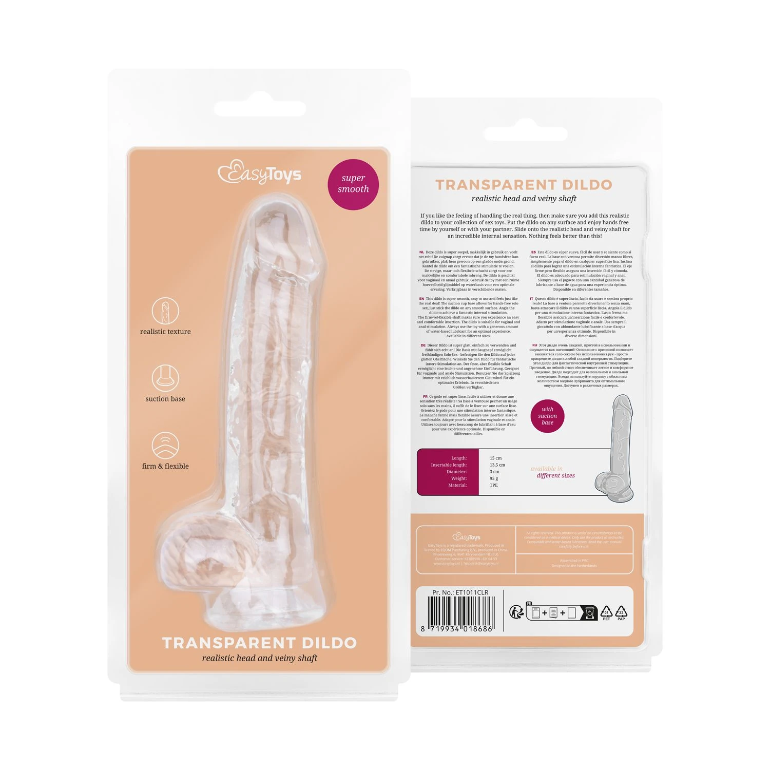 Jelly Dildo with Balls - 13.5 cm