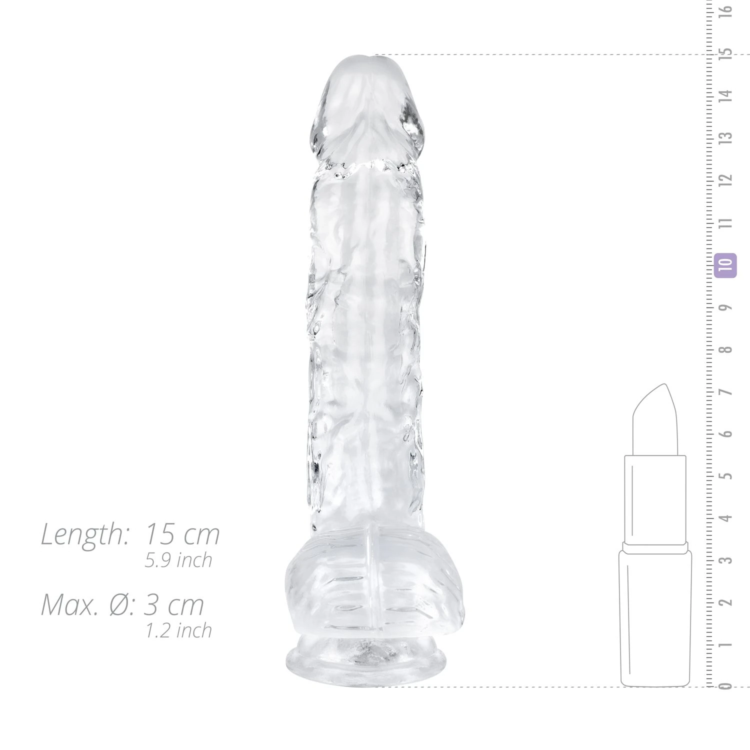 Jelly Dildo with Balls - 13.5 cm