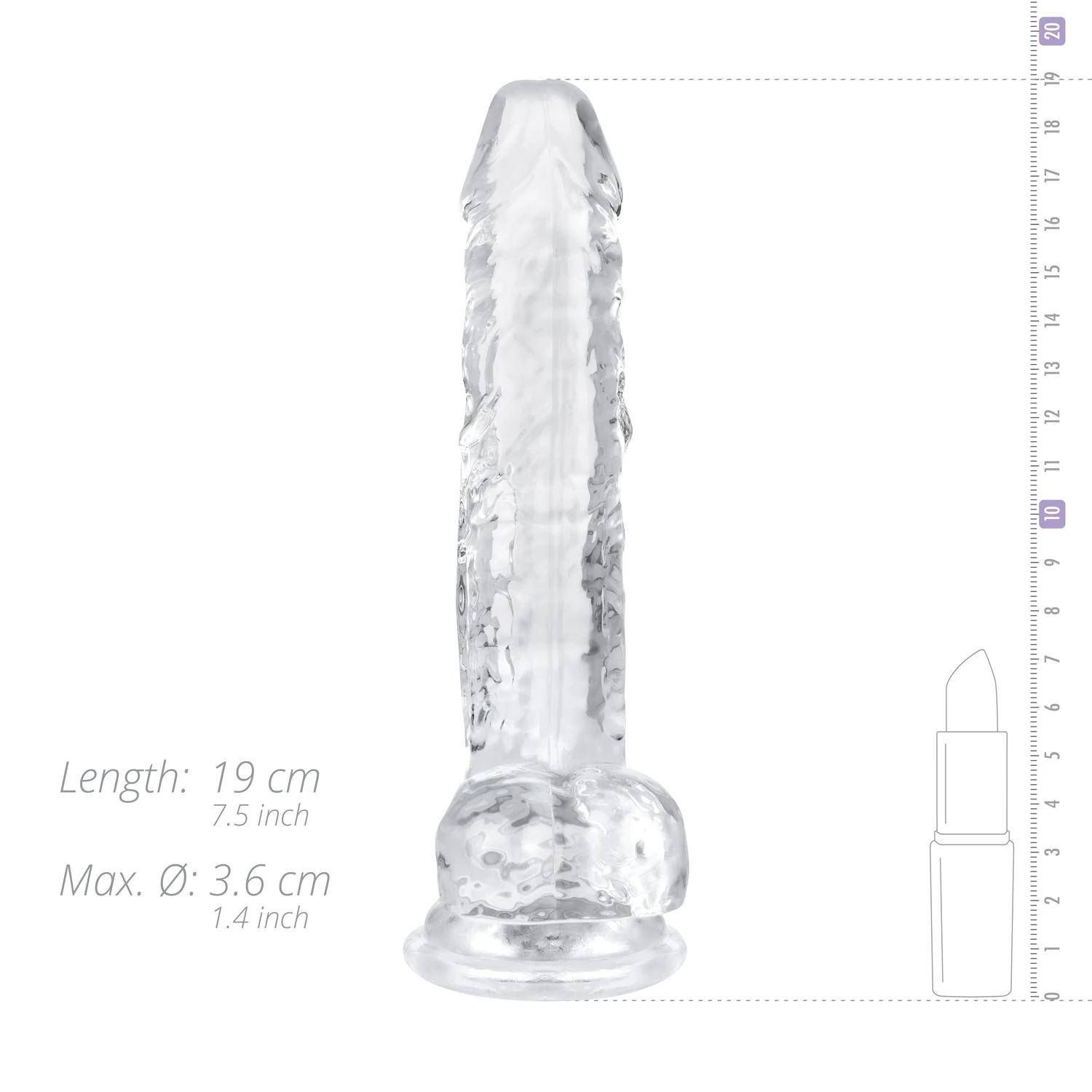 Jelly Dildo with Balls - 17 cm