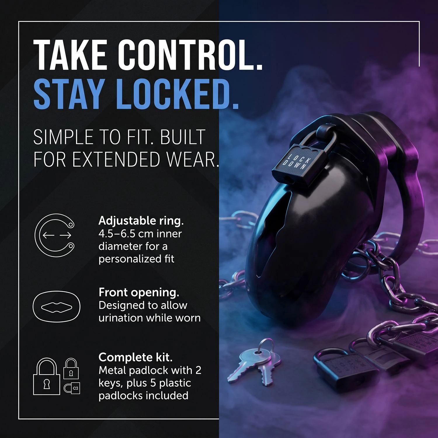 Lockdown Chastity Cage - Large