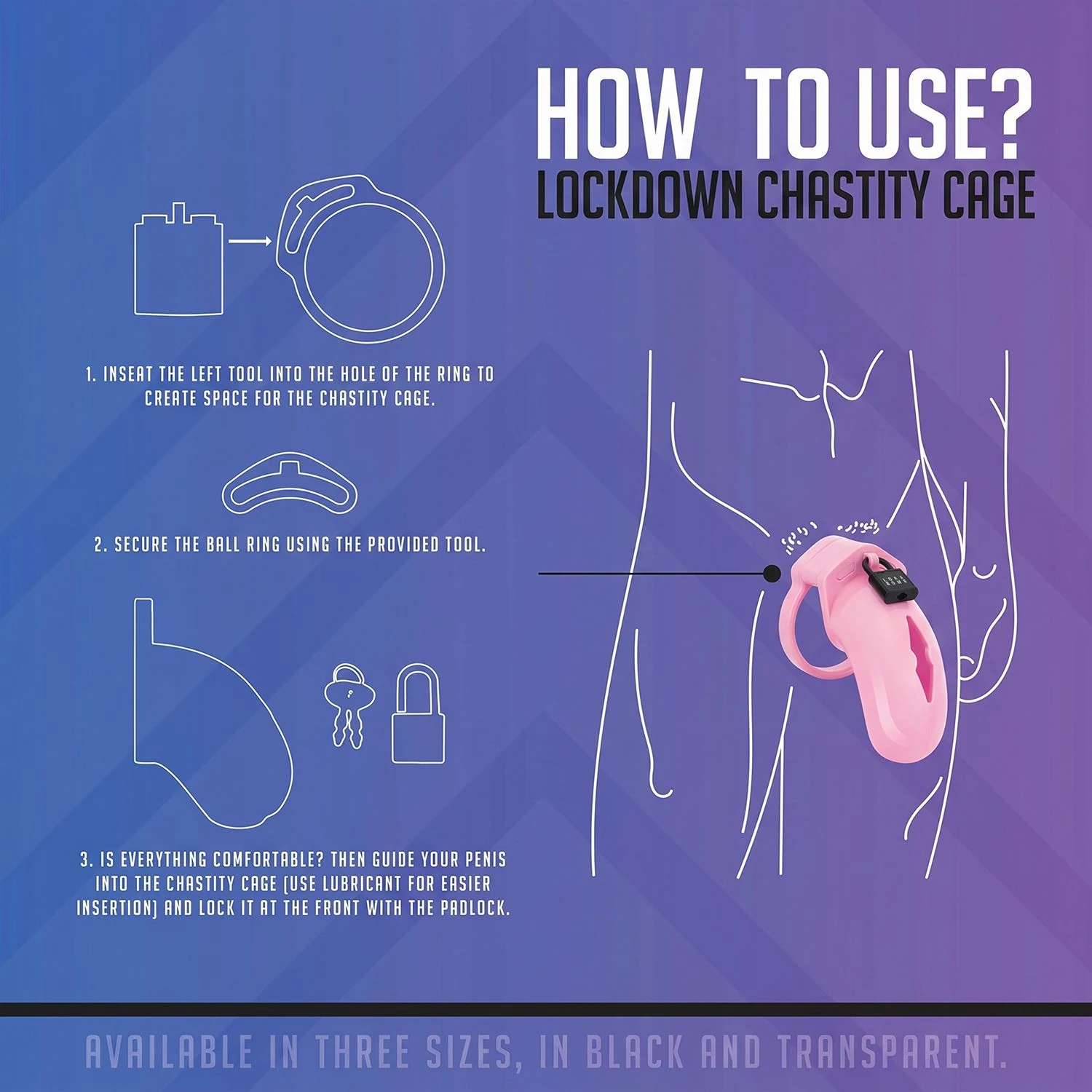 LOCKDOWN - Chastity Cage Medium - Pink