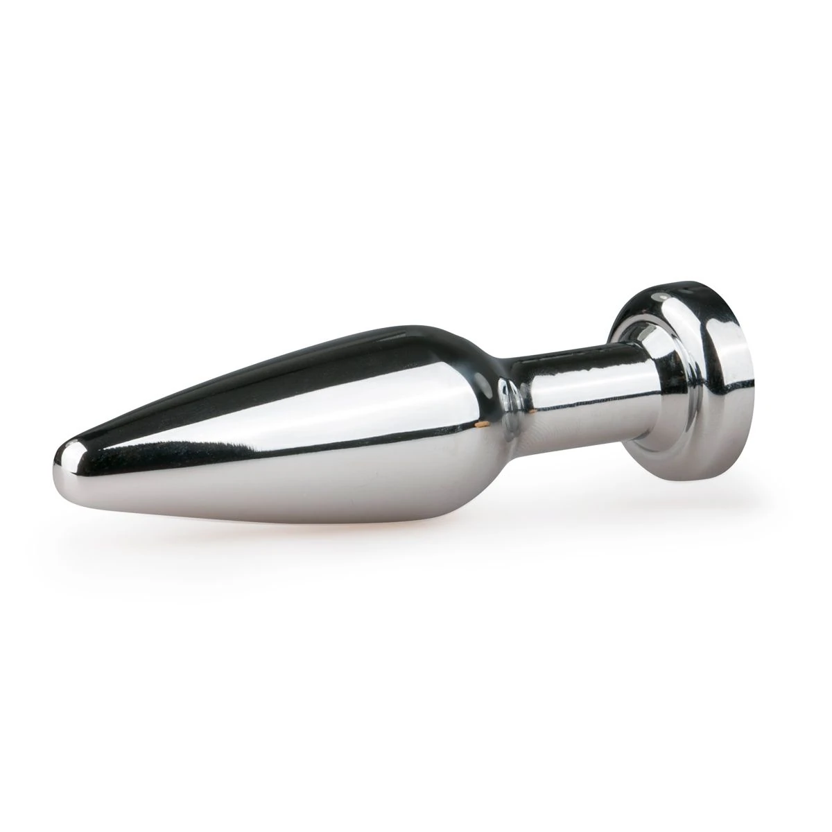 Metal Butt Plug Silver/Clear - L