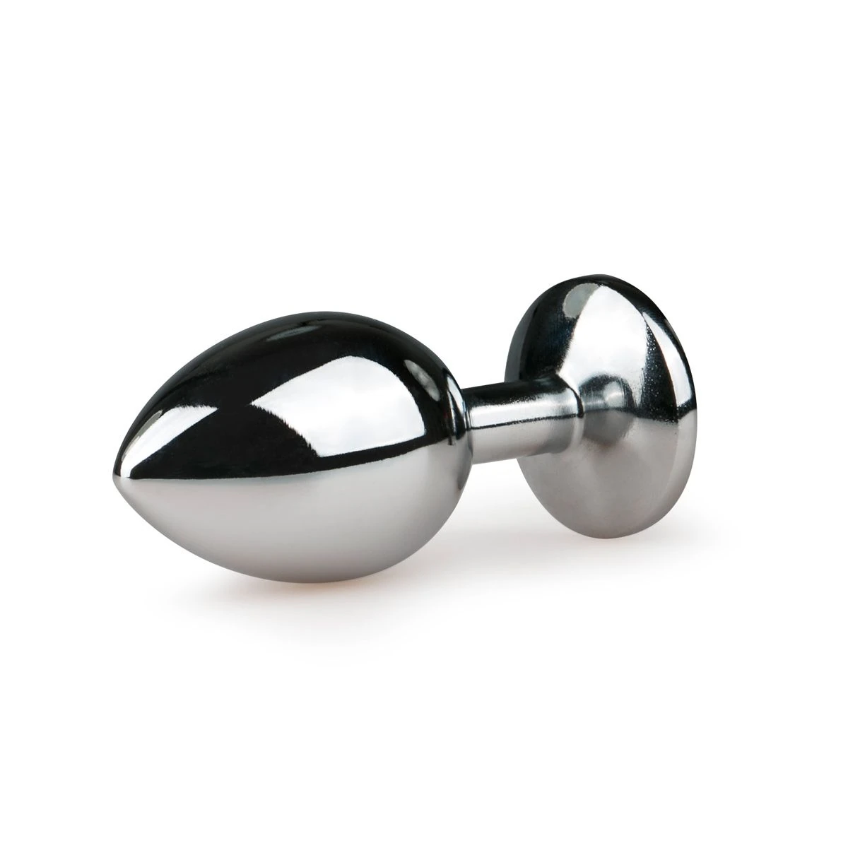 Metal Butt Plug Silver/Clear - M