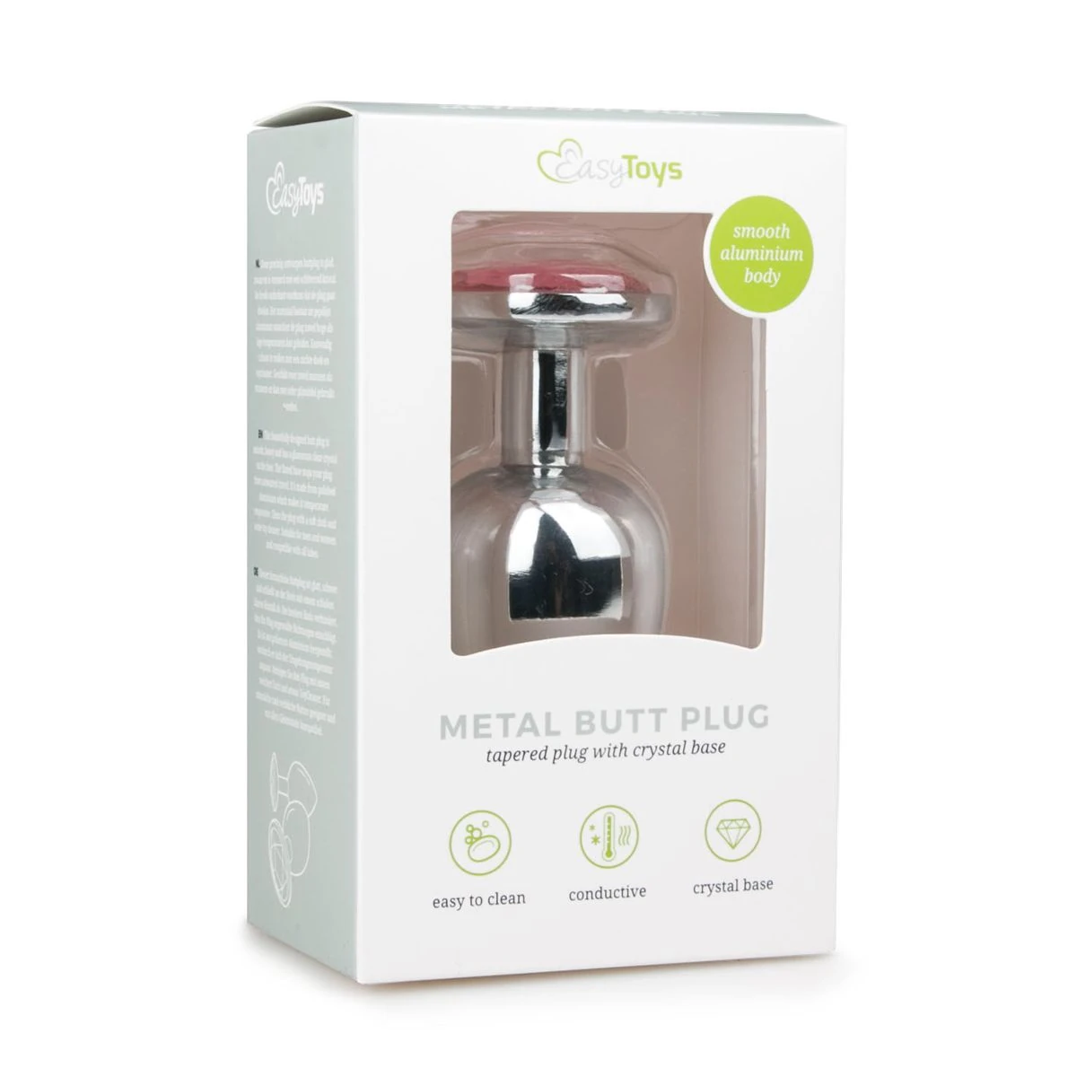 Metal Butt Plug Silver/Pink - L