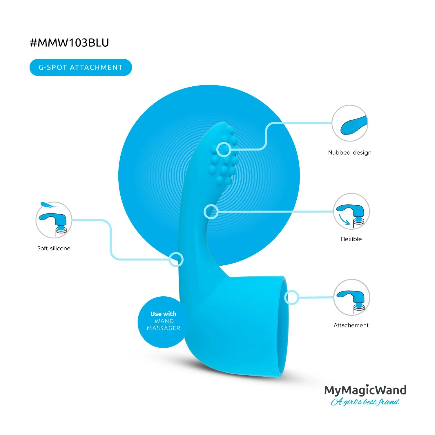 MyMagicWand G-Spot Attachment - Blue