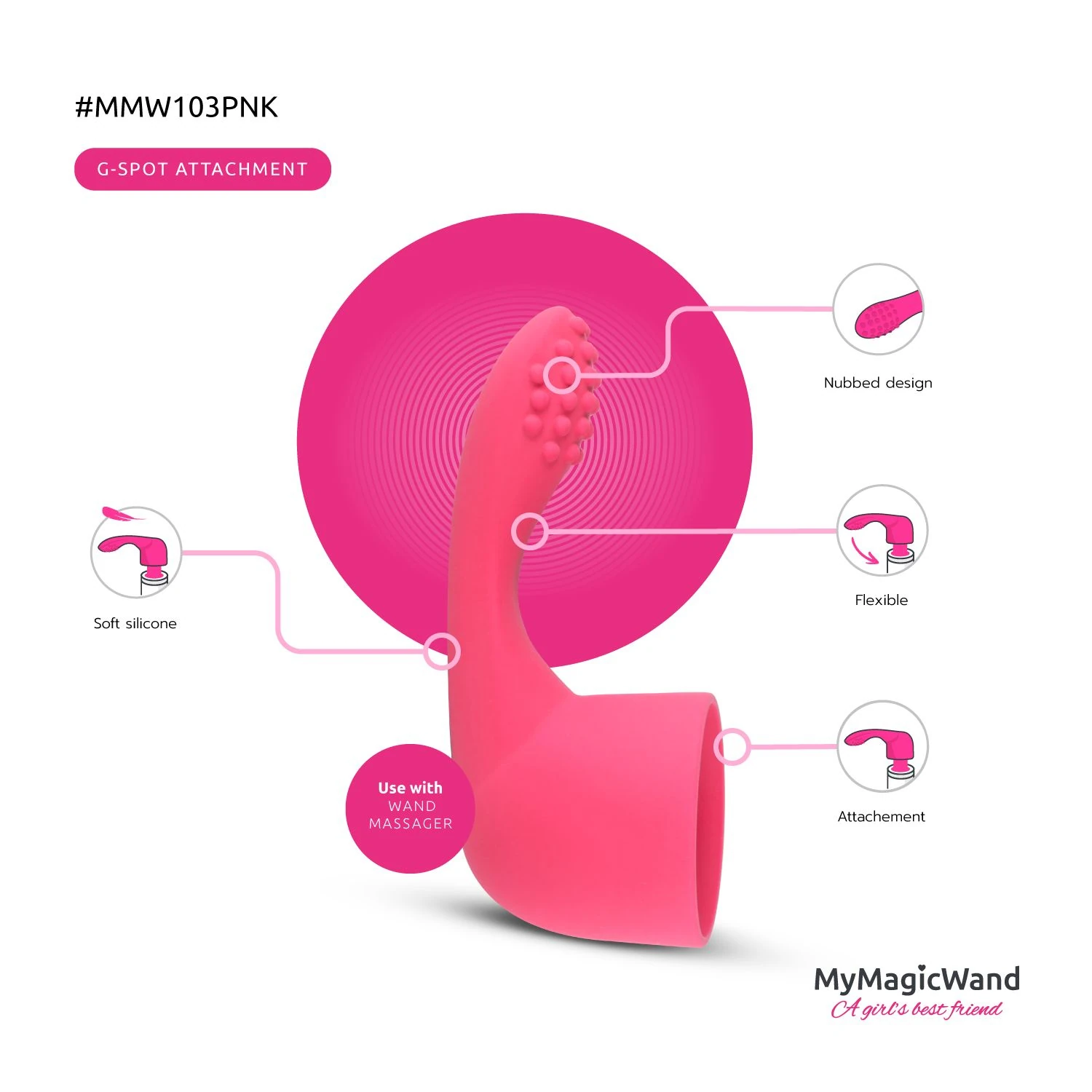 MyMagicWand G-Spot Attachment - Pink