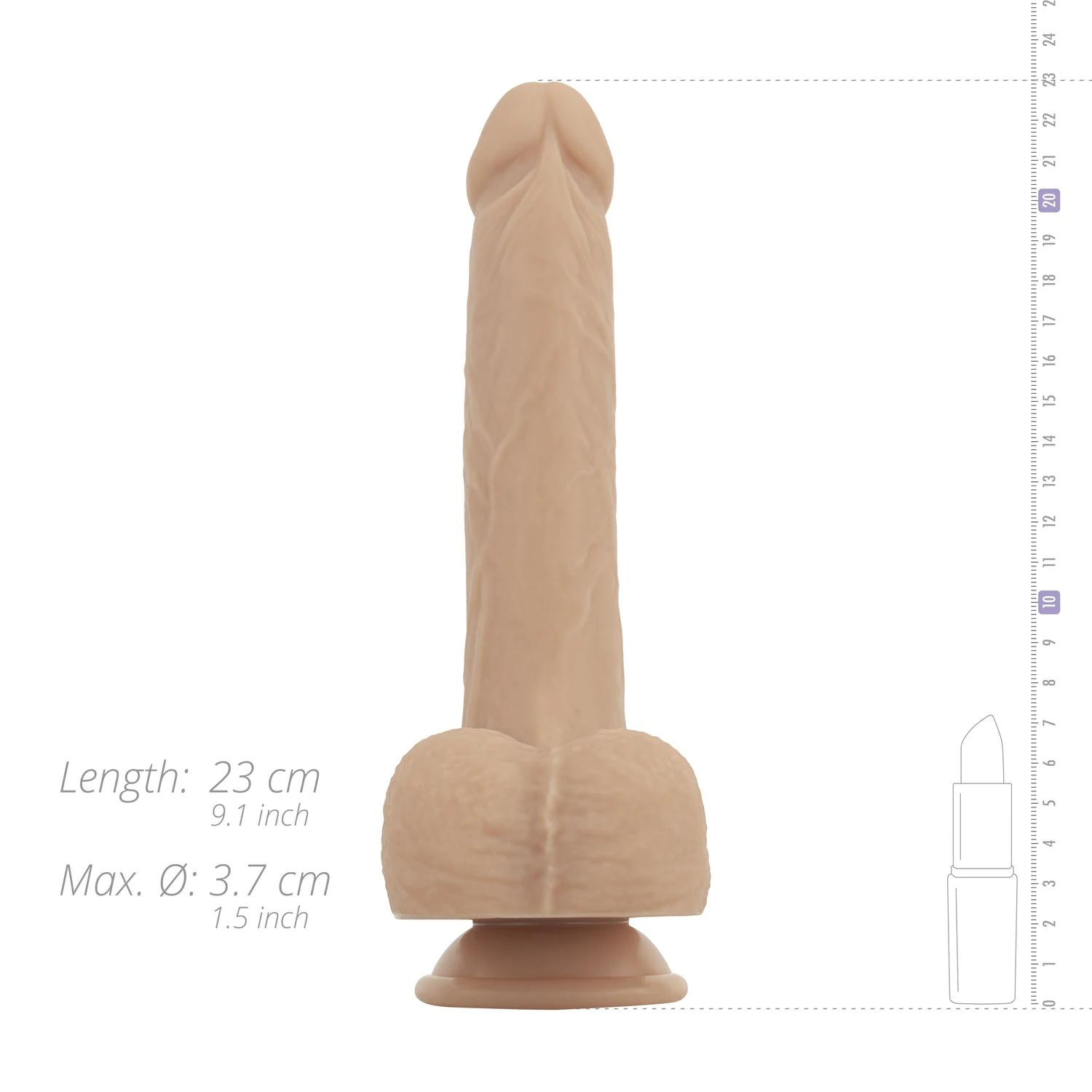 Real Fantasy - Bryce Thrusting, Vibrating and Heating Dildo - 21.5 cm