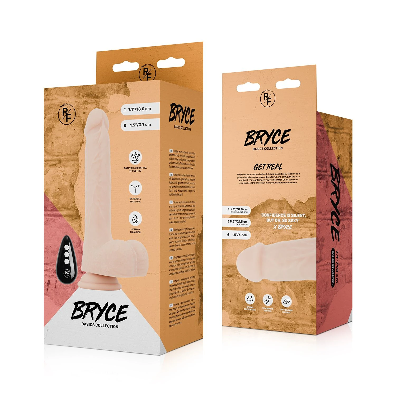 Real Fantasy - Bryce Thrusting, Vibrating and Heating Dildo - 21.5 cm