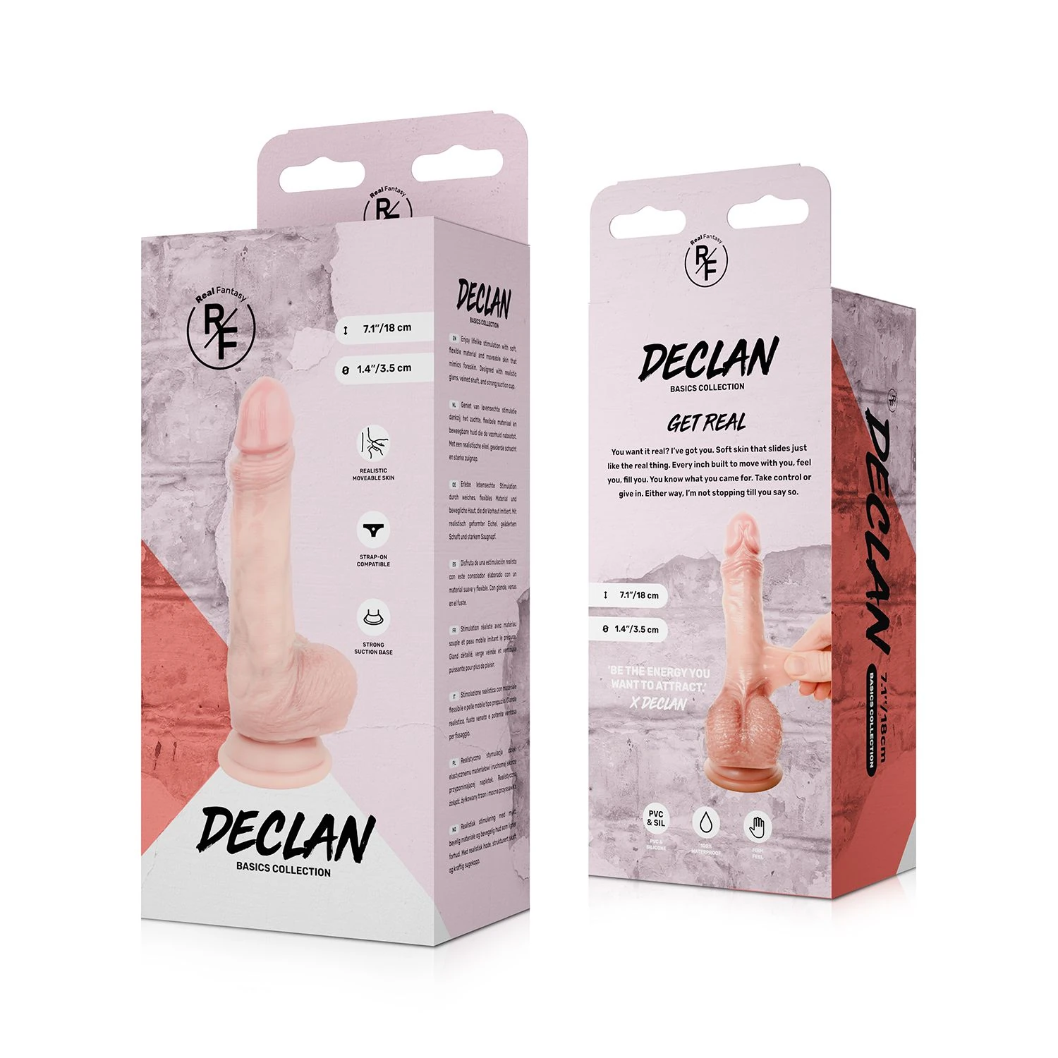 Real Fantasy - Declan Realistic Dildo with Sliding Foreskin - 18 cm