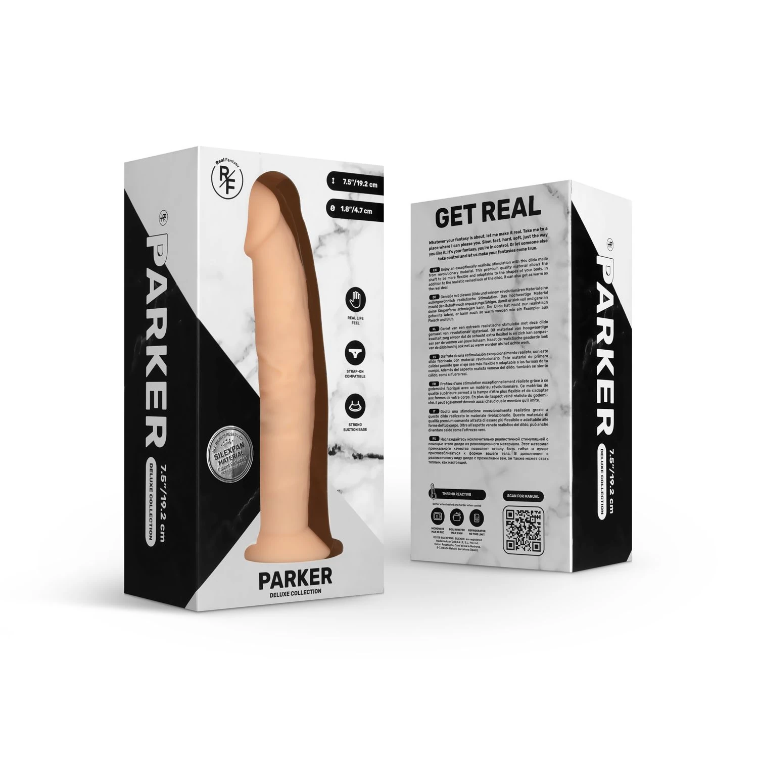 Real Fantasy Deluxe - Parker Realistic Temperature-Responsive Dildo - 18 cm
