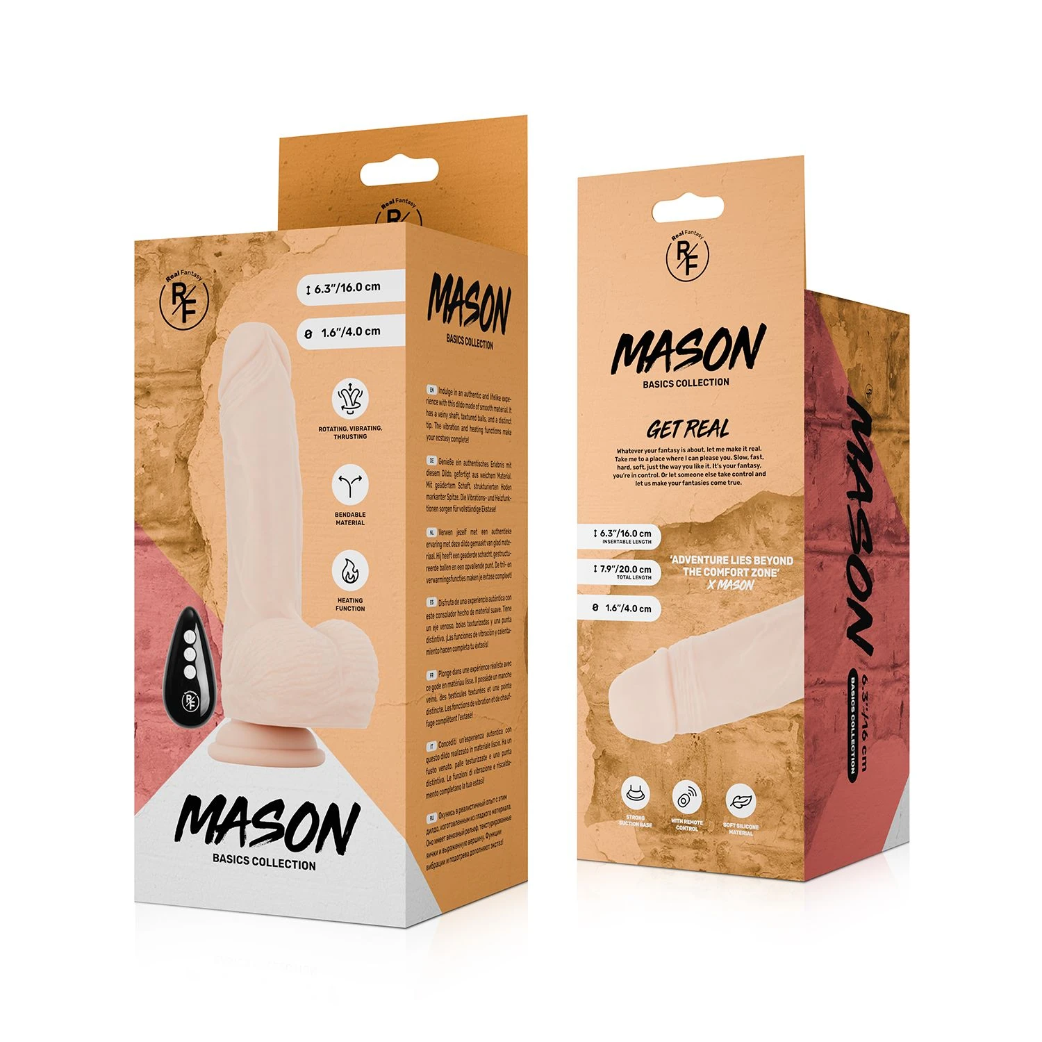 Real Fantasy - Mason Thrusting, Vibrating and Heating Dildo - 20 cm