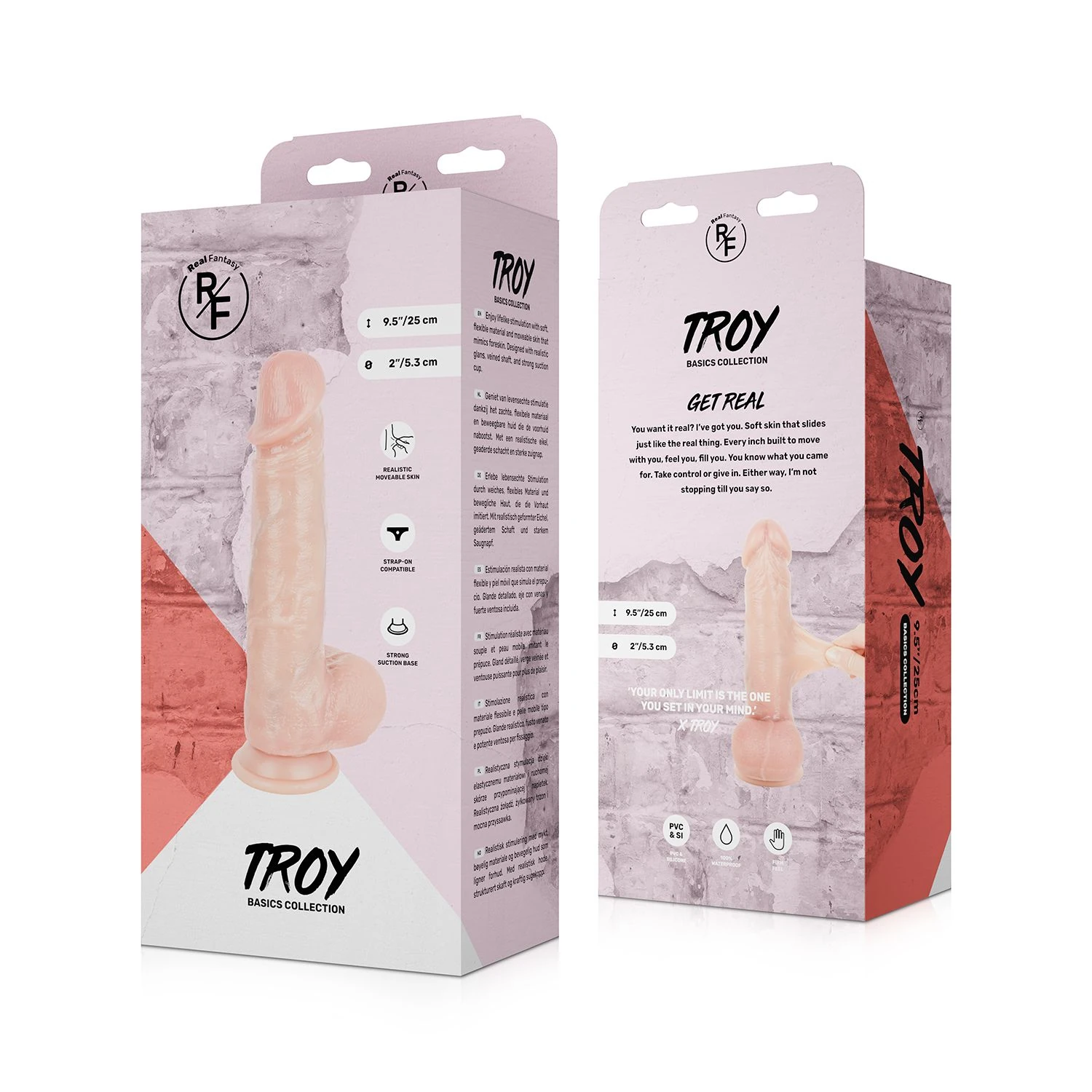 Real Fantasy - Troy Dildo Moveable Skin - 25cm