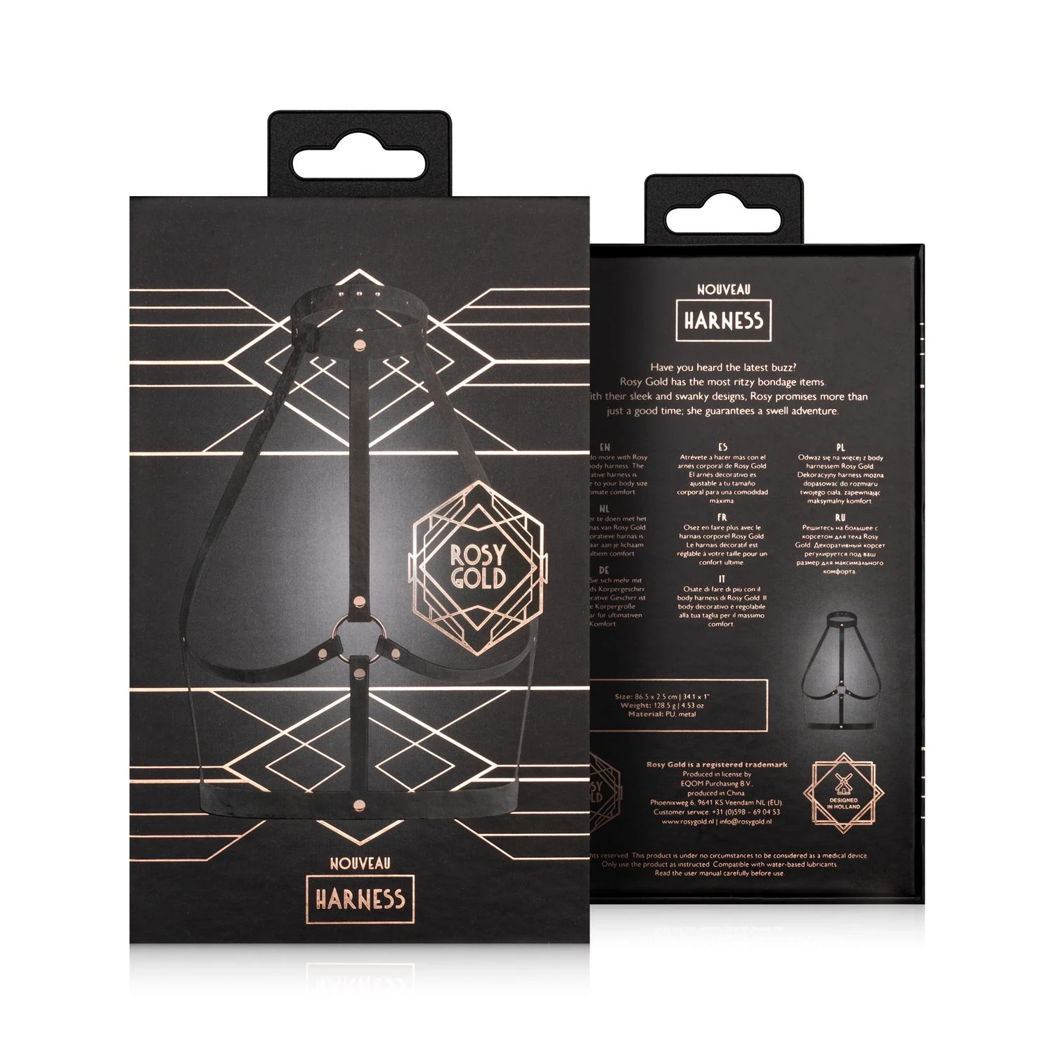 Rosy Gold - Body Harness - Black