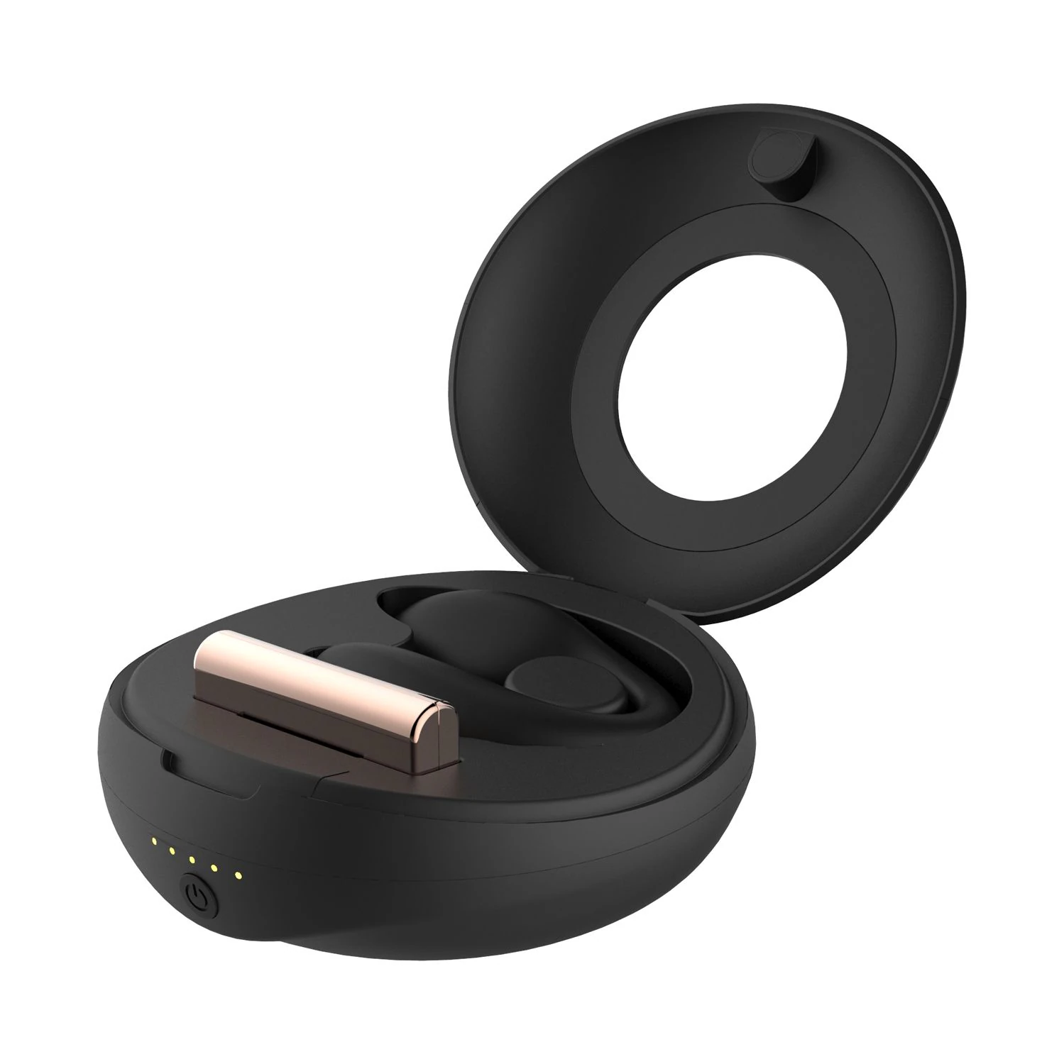 Rosy Gold – C-Shape Vibrator with Luxury Charging Case – Black