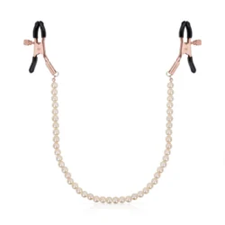 Rosy Gold - Pearls Nipple Clamps - Adjustable Design