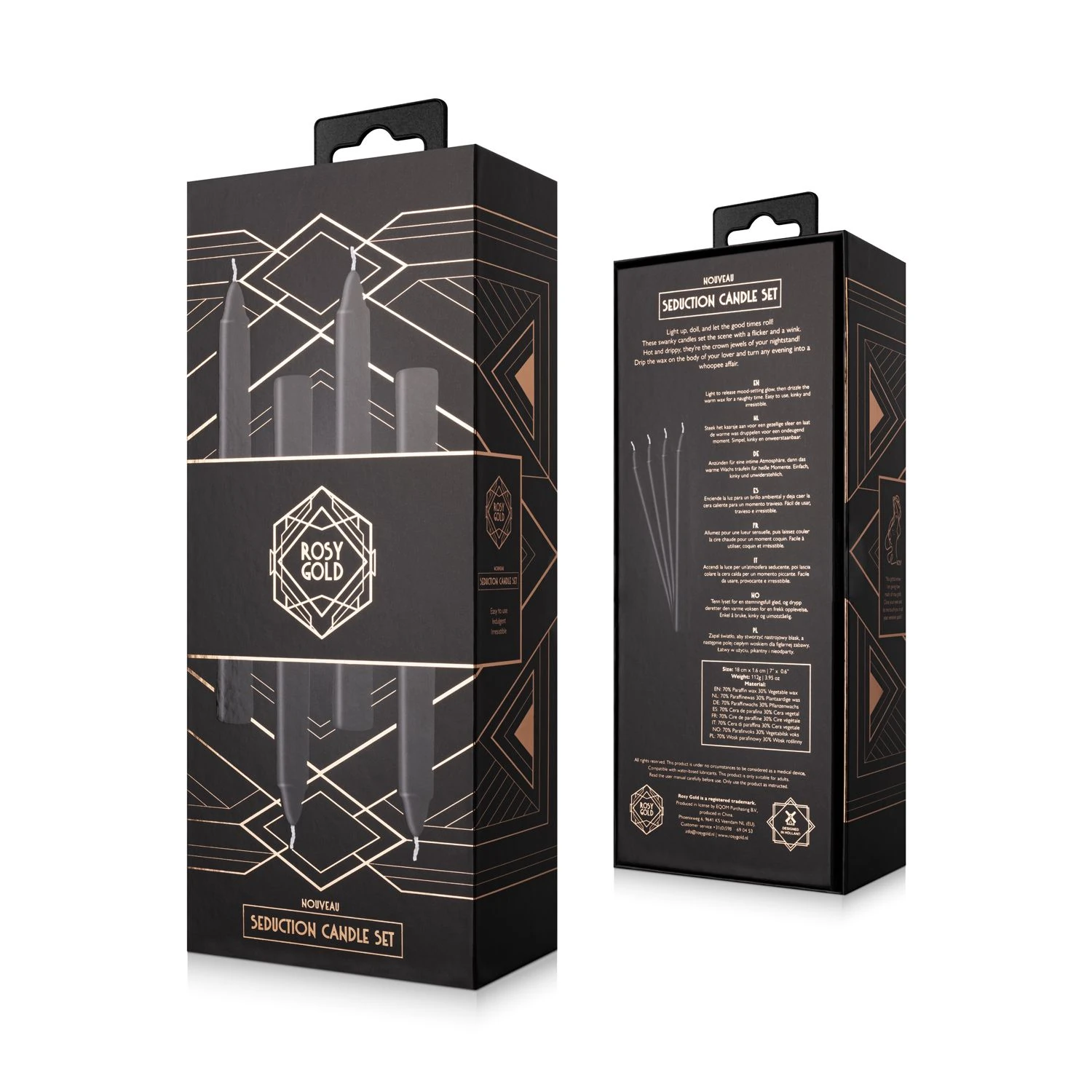 Rosy Gold - Seduction Candle Set - Black