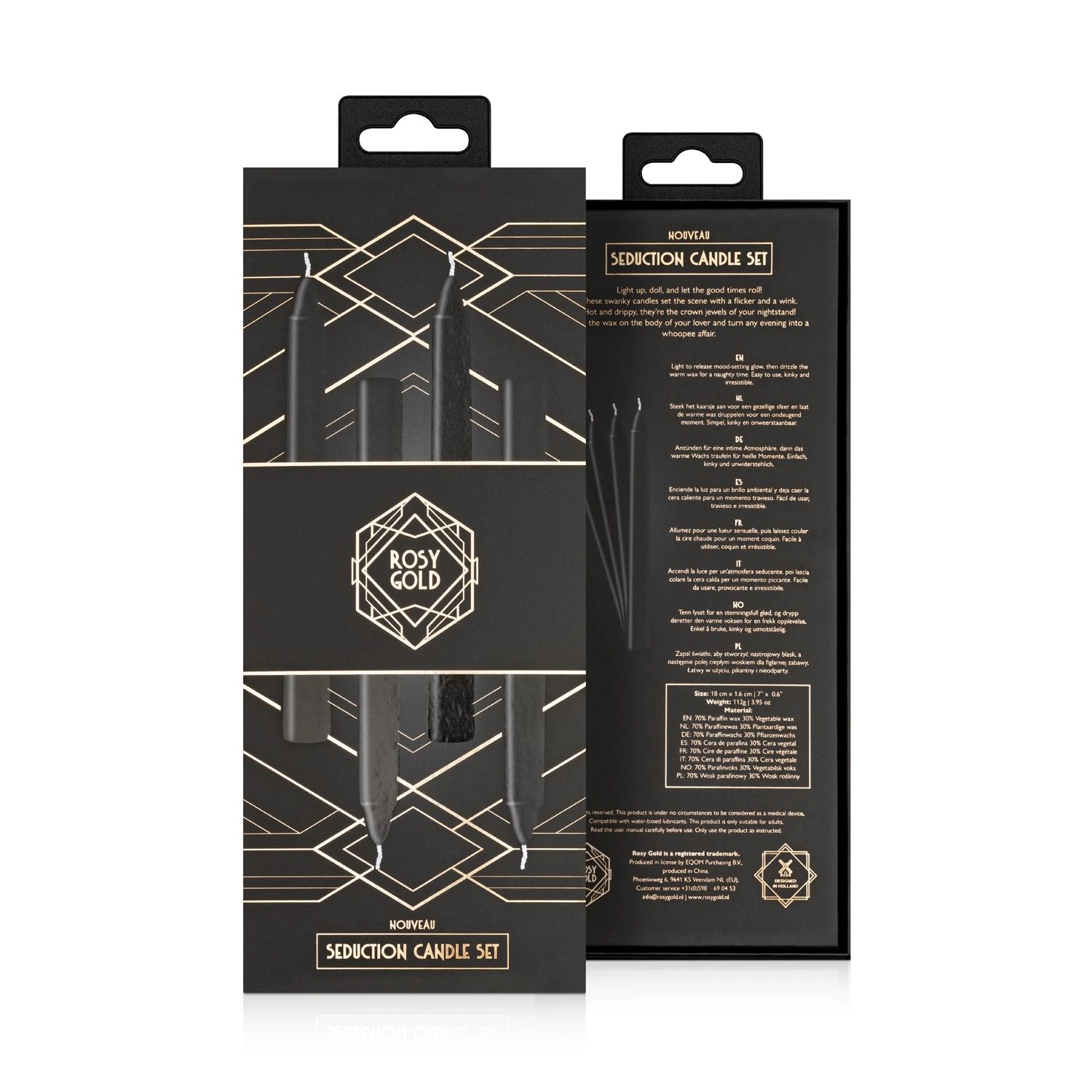 Rosy Gold - Seduction Candle Set - Black