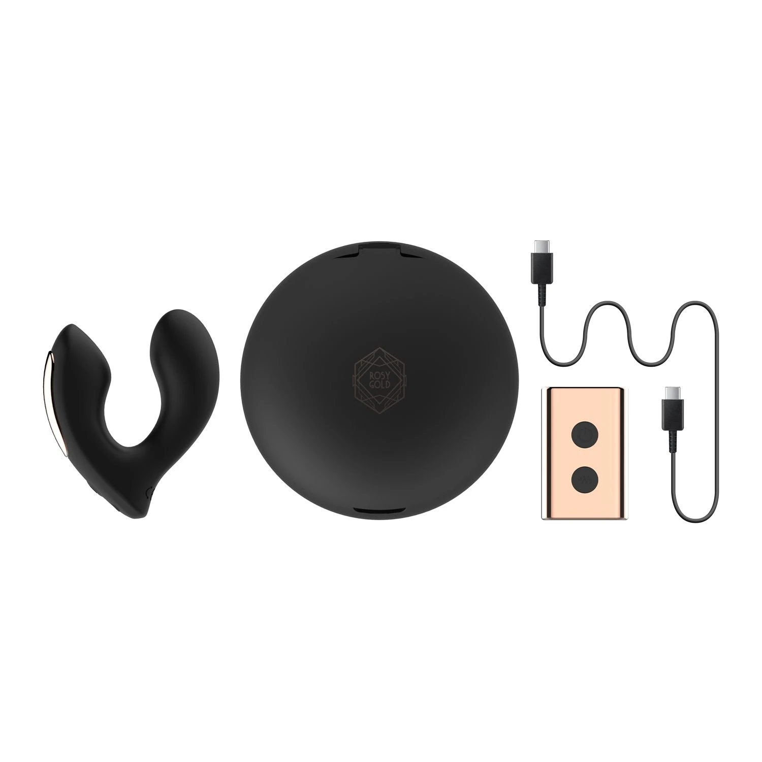 Rosy Gold – Wearable Vibrator with Luxury Charging Case – Black