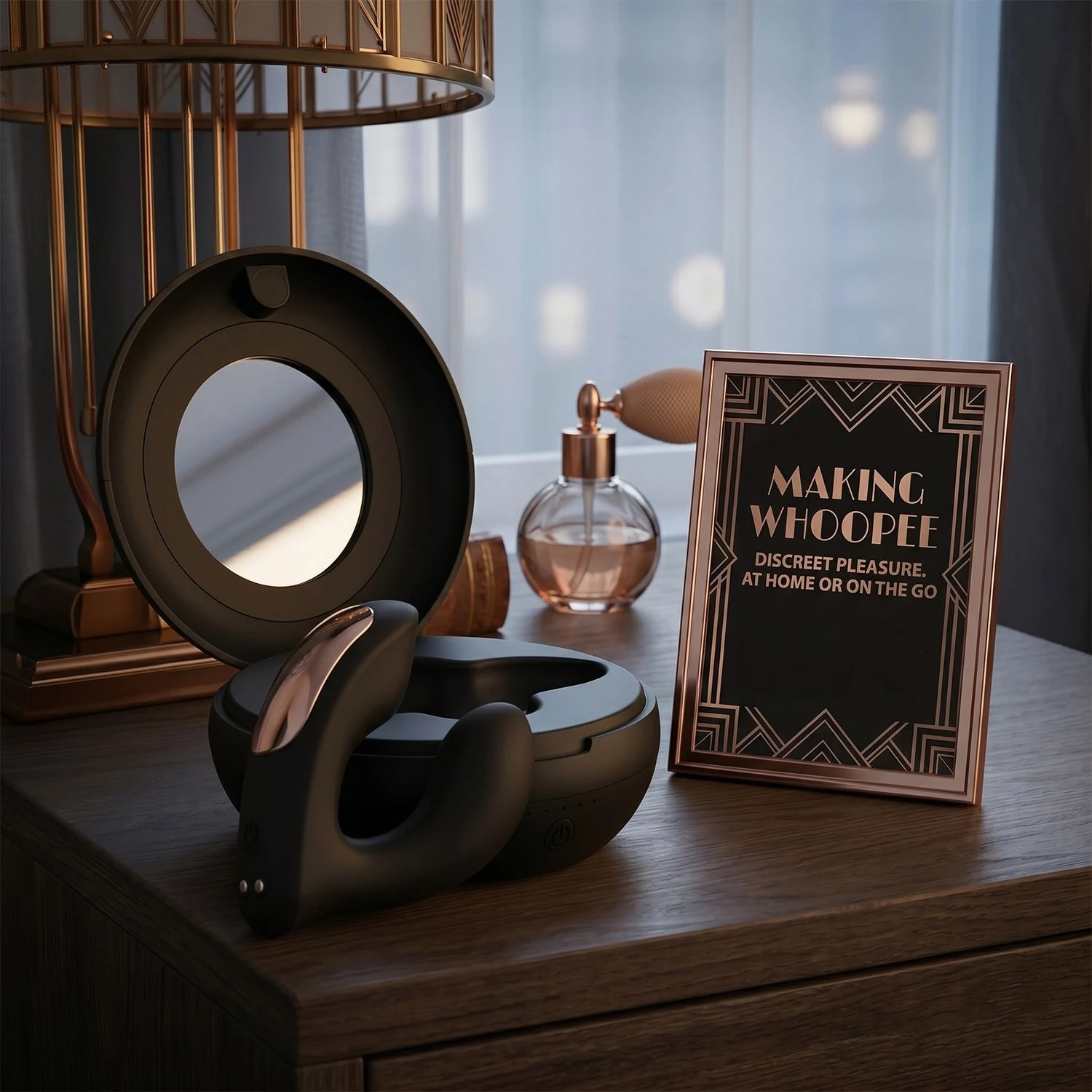 Rosy Gold – Wearable Vibrator with Luxury Charging Case – Black