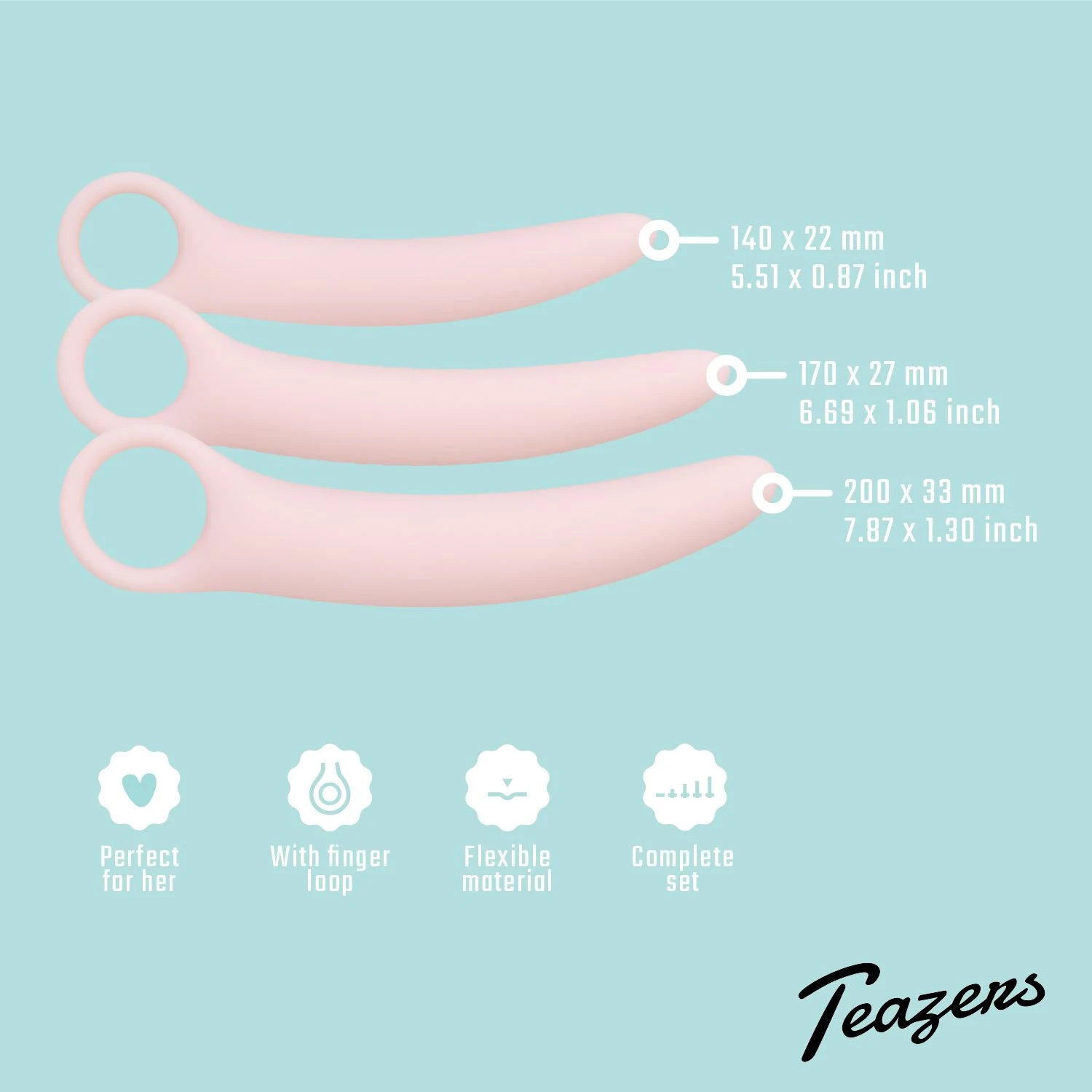 Teazers - Dilator Set 3 Pieces - Pink