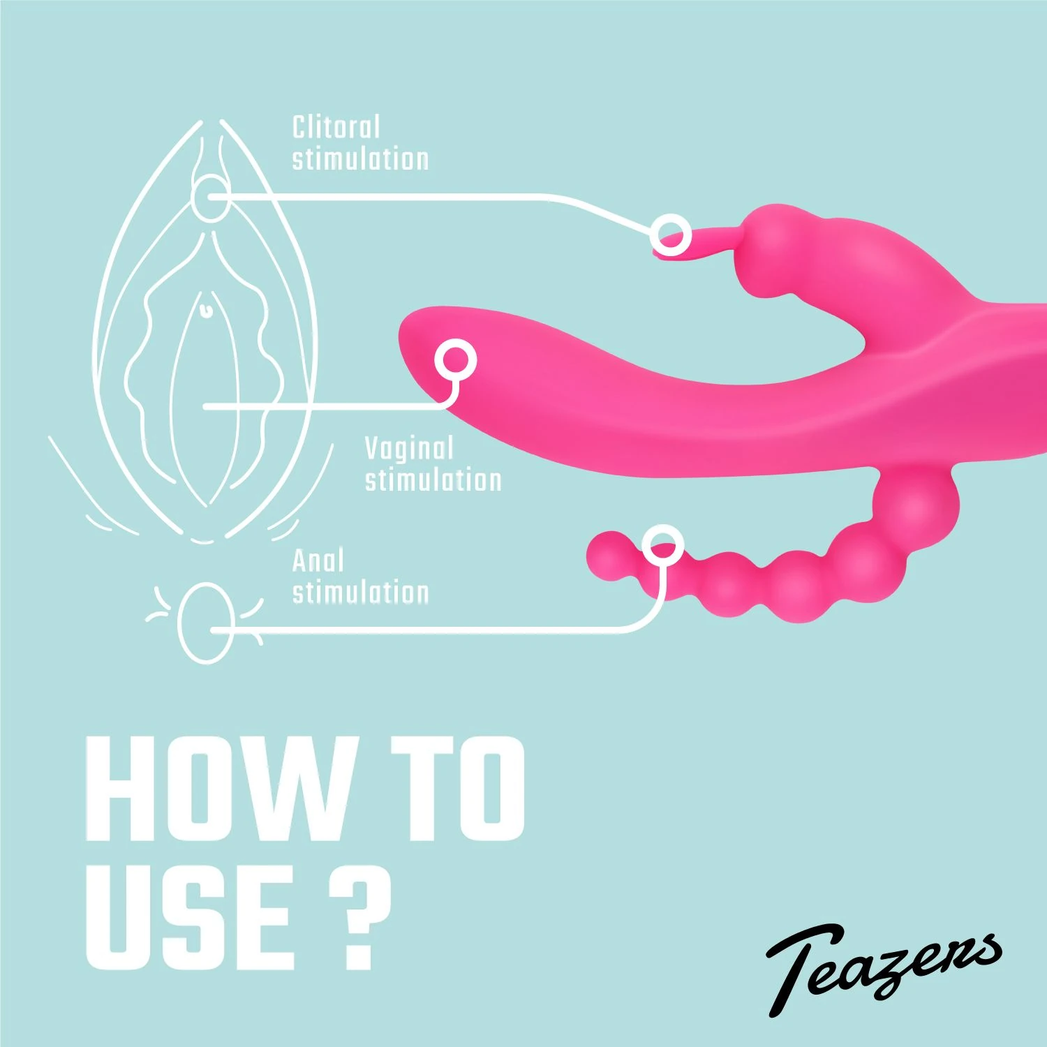 Teazers – Double Rabbit Vibrator – Pink