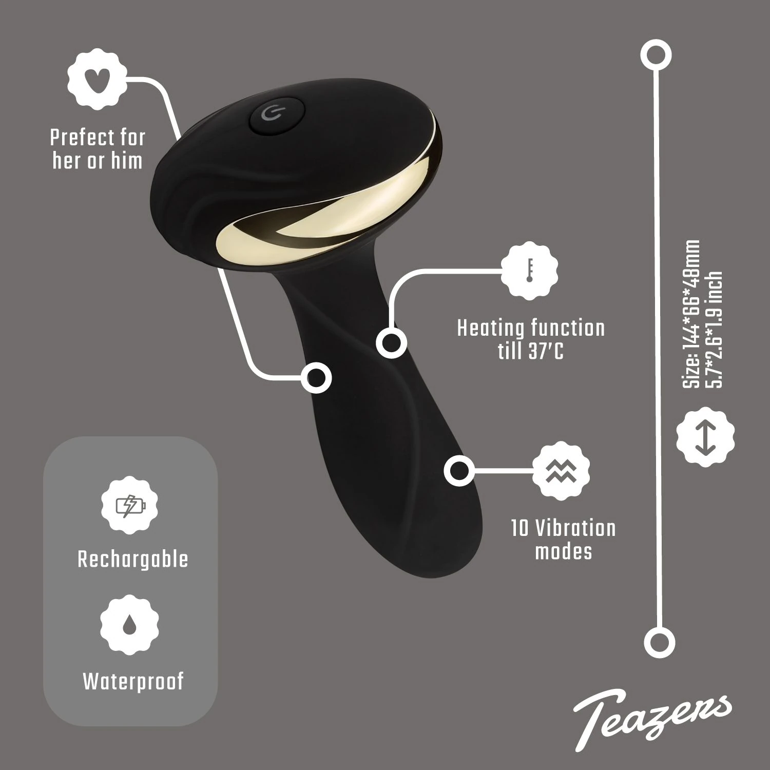 Teazers – Heat Of The Moment Butt Plug Vibrator – Black