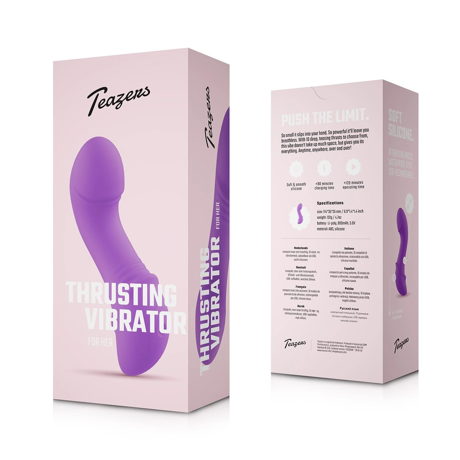 Teazers – Mini Thrusting Vibrator – Purple