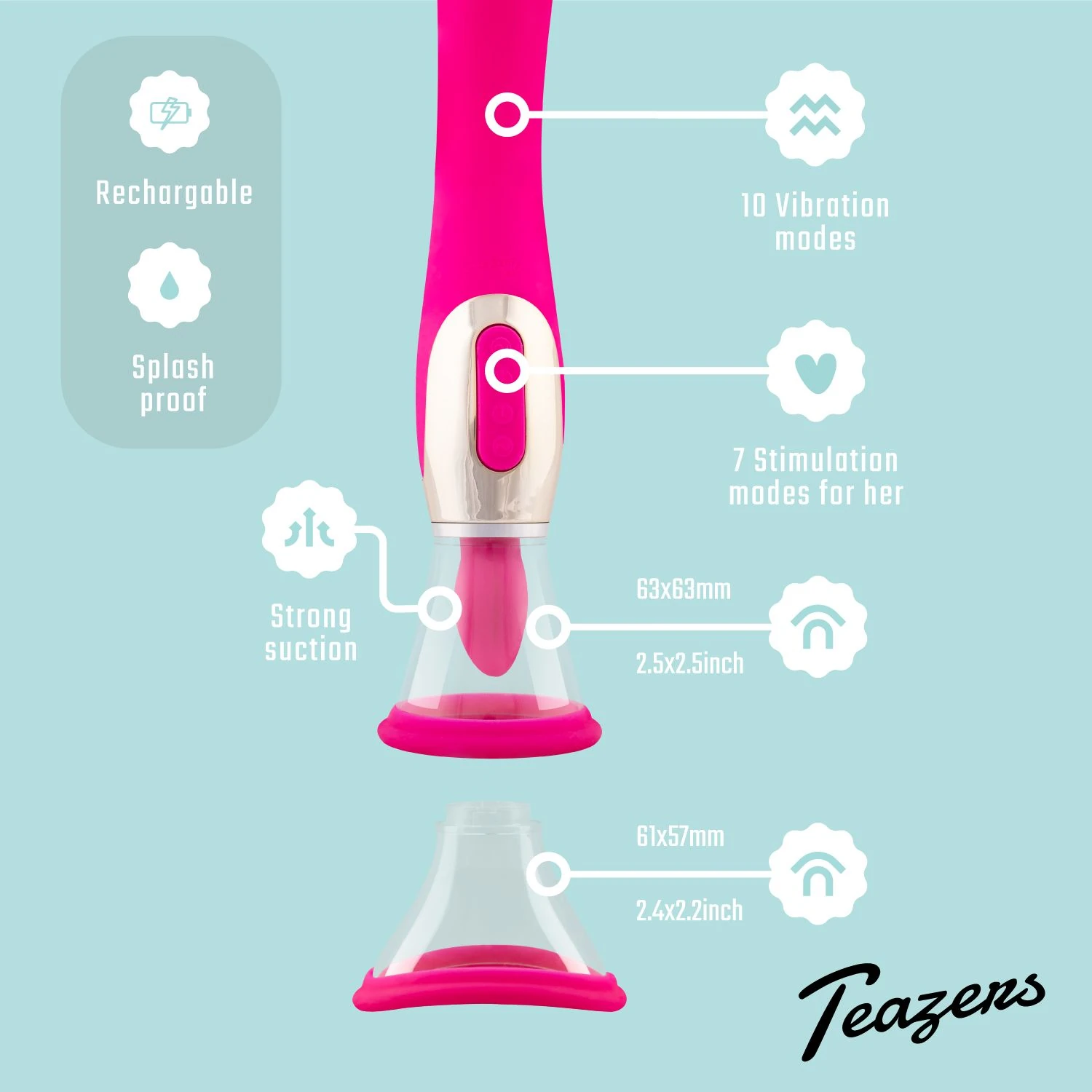 Teazers - Pleasure Pump With G-Spot Vibrator - Pink