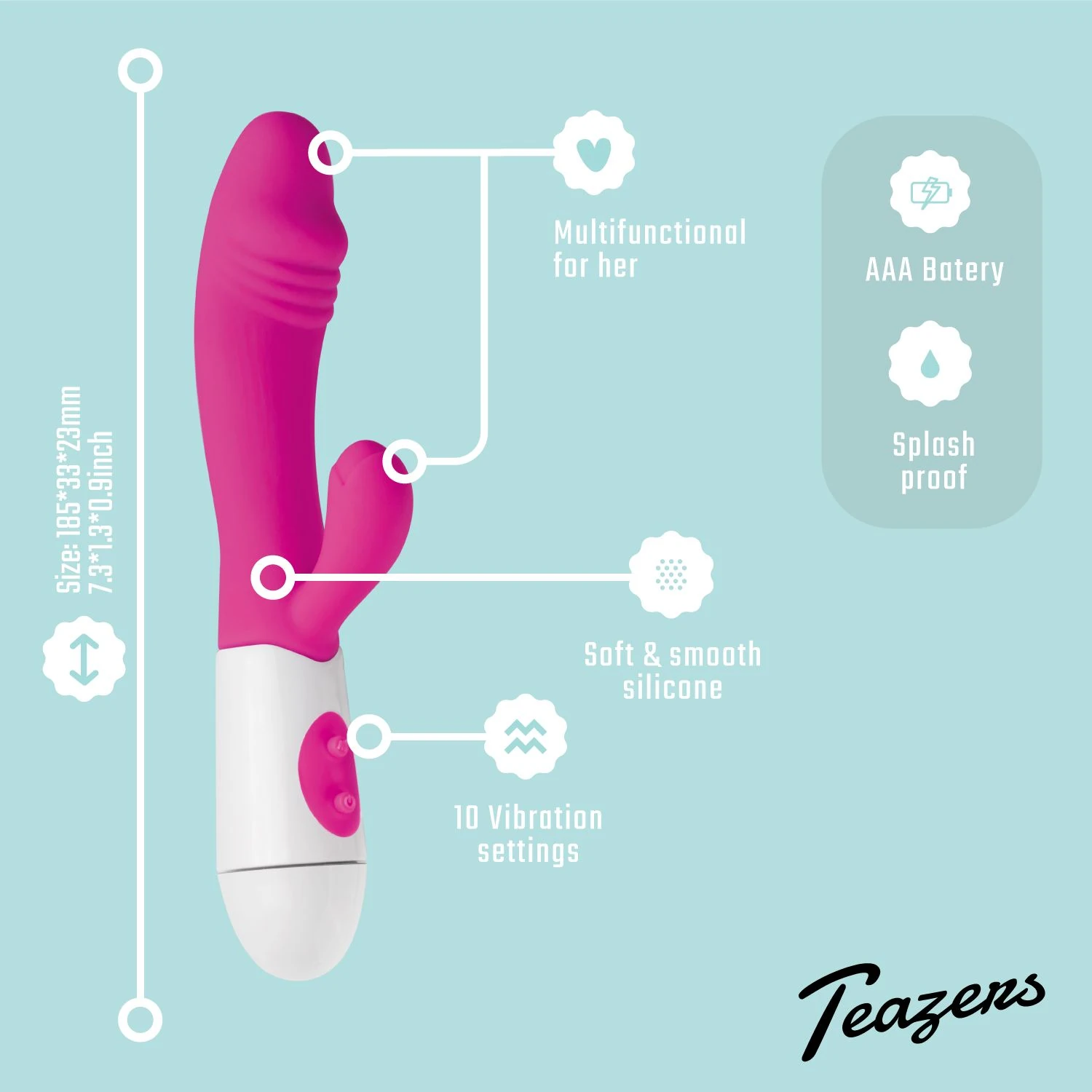 Teazers – Realistic Rabbit Vibrator – Pink