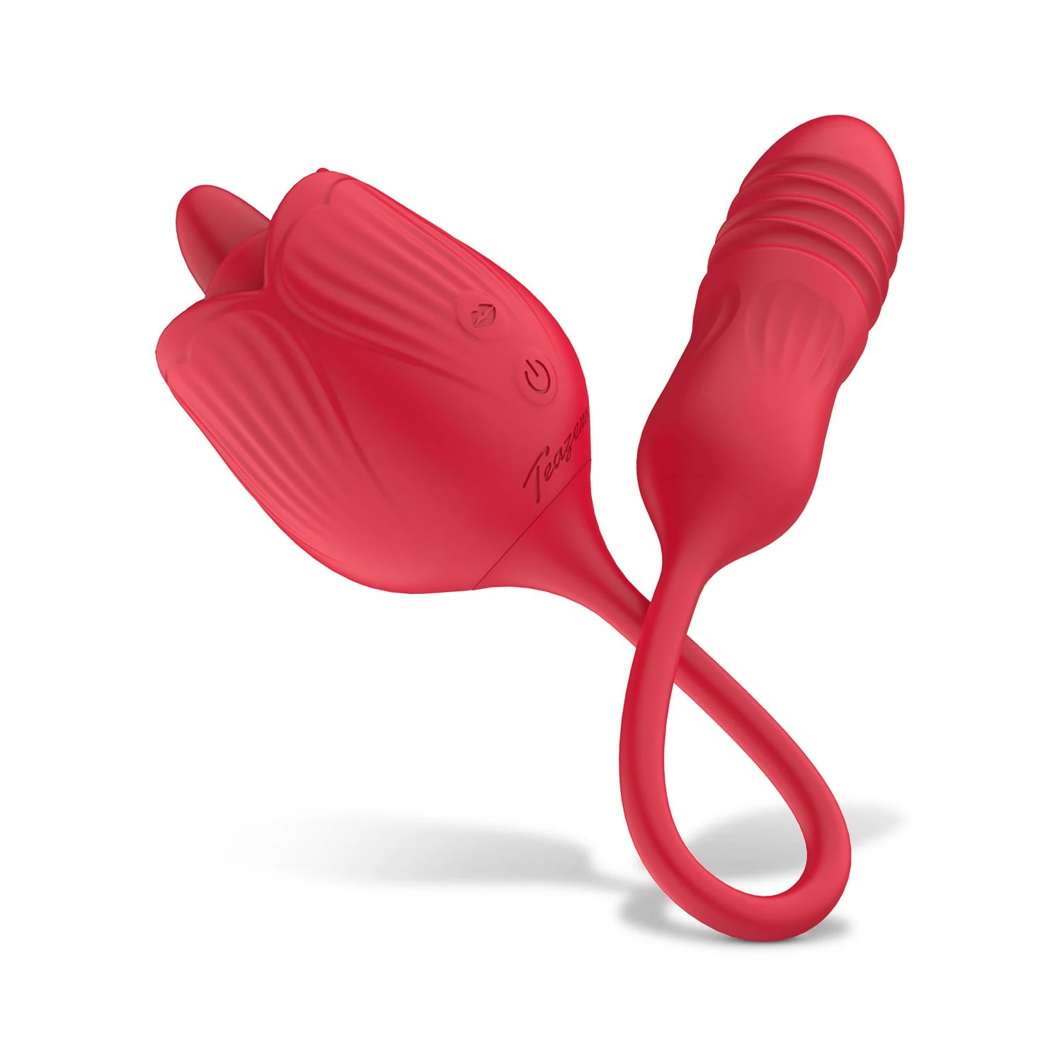 Teazers – Rose Thrusting Dildo Vibrator – Red