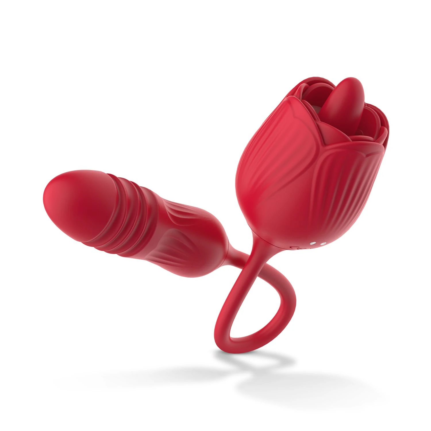 Teazers – Rose Thrusting Dildo Vibrator – Red