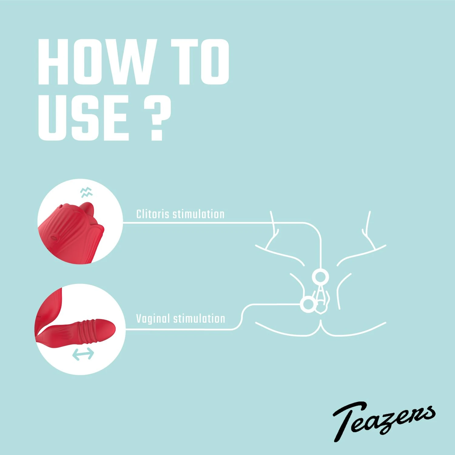 Teazers – Rose Thrusting Dildo Vibrator – Red