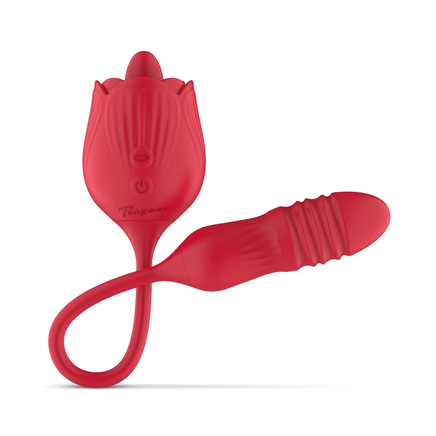 Teazers – Rose Thrusting Dildo Vibrator – Red