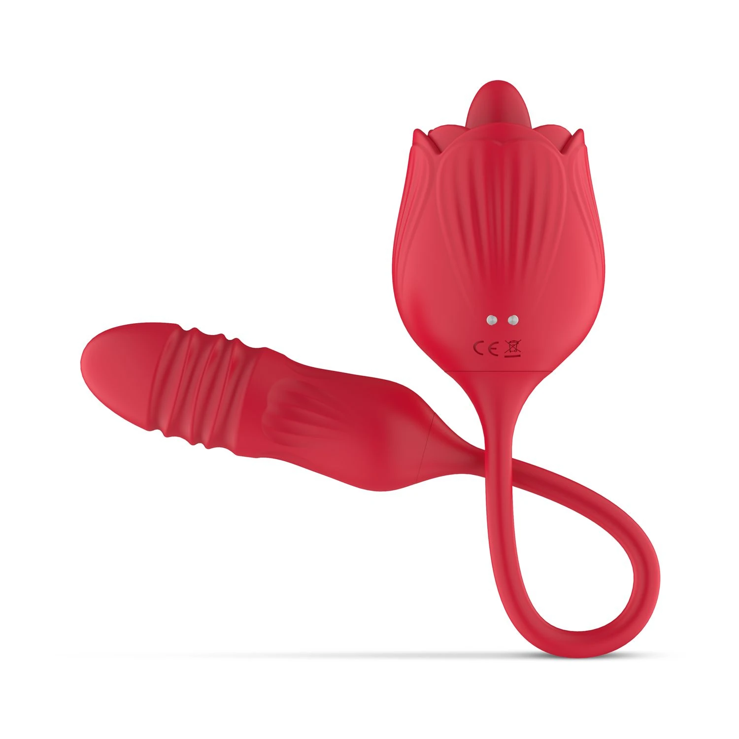 Teazers – Rose Thrusting Dildo Vibrator – Red