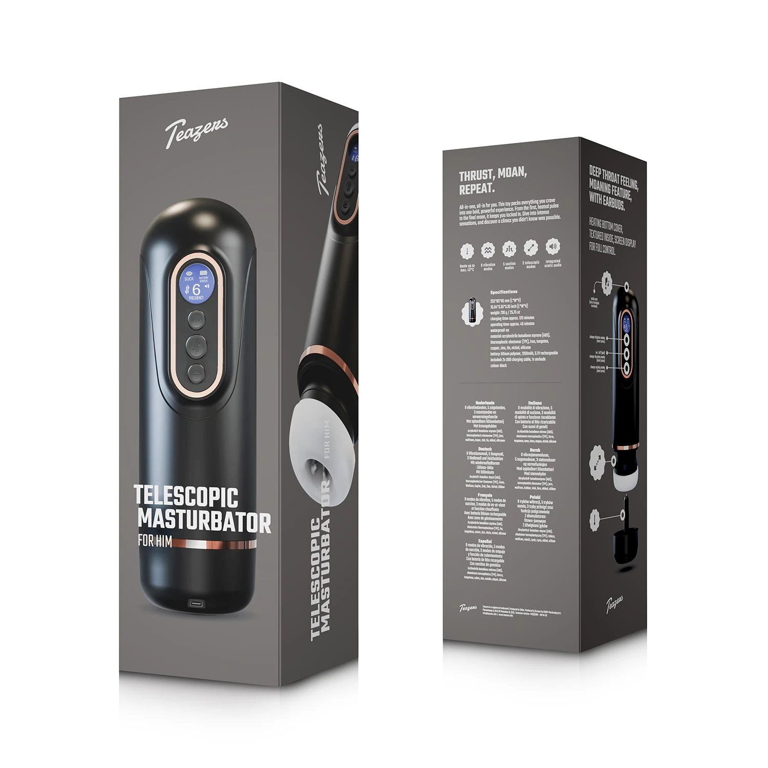 Teazers - Telescopic Masturbator - Black