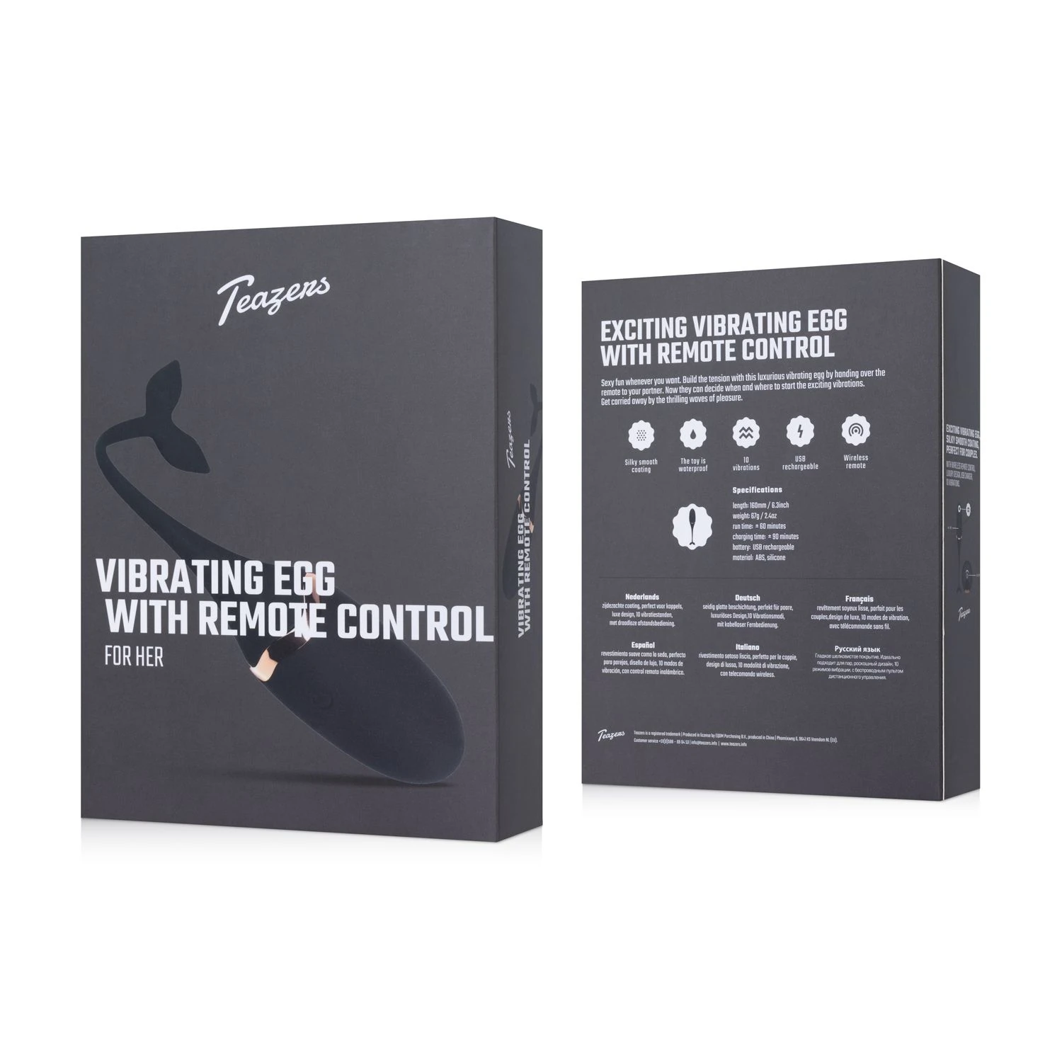 Teazers – Vibrating Egg With Remote – Black