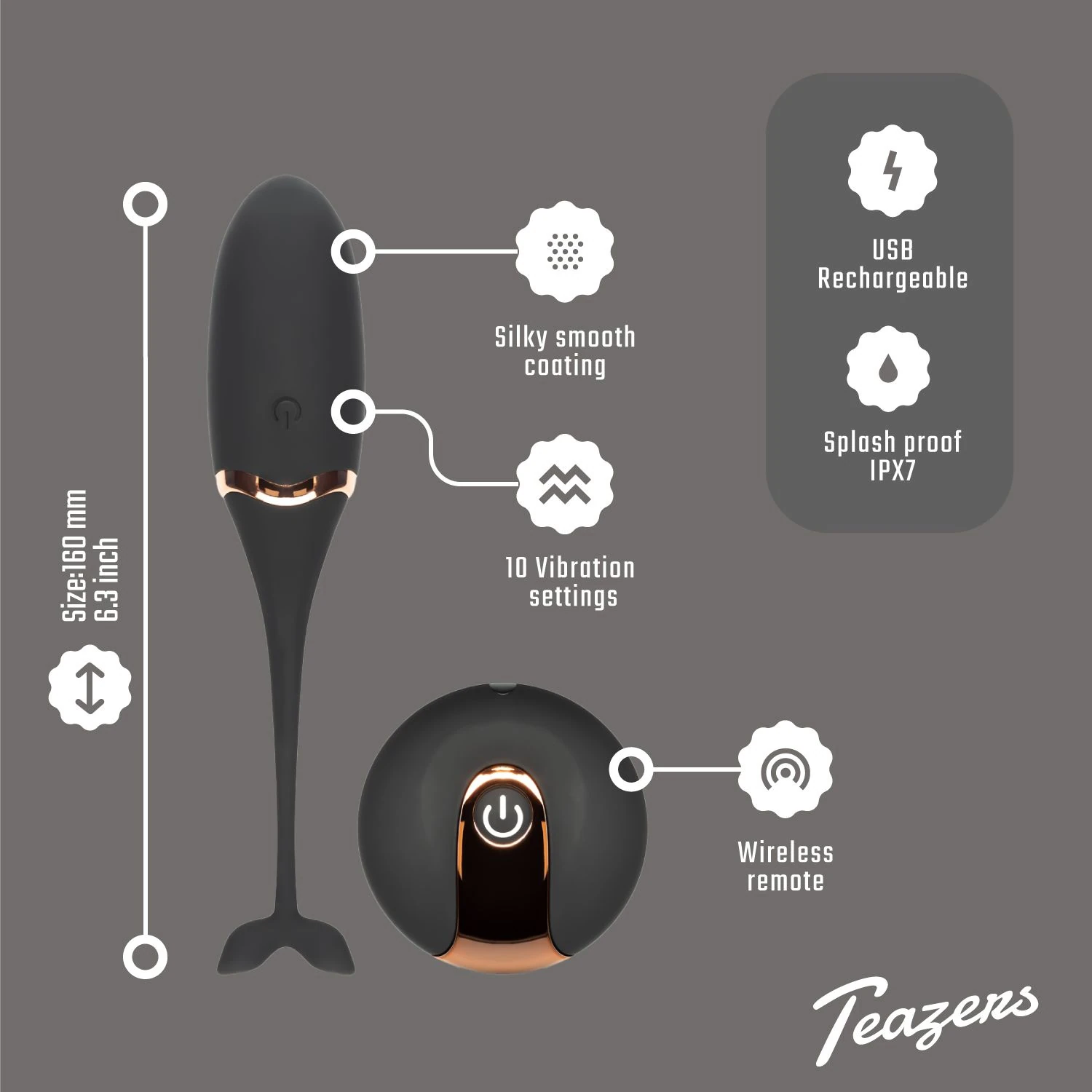 Teazers – Vibrating Egg With Remote – Black
