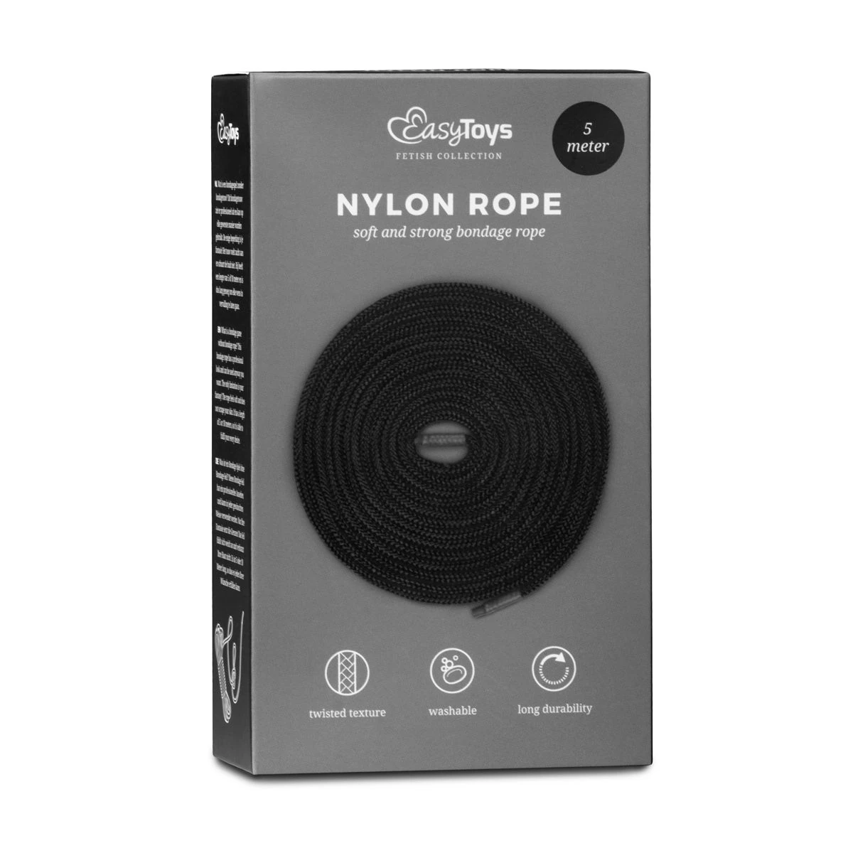 Toys Fetish - Black Bondage Rope - 5m