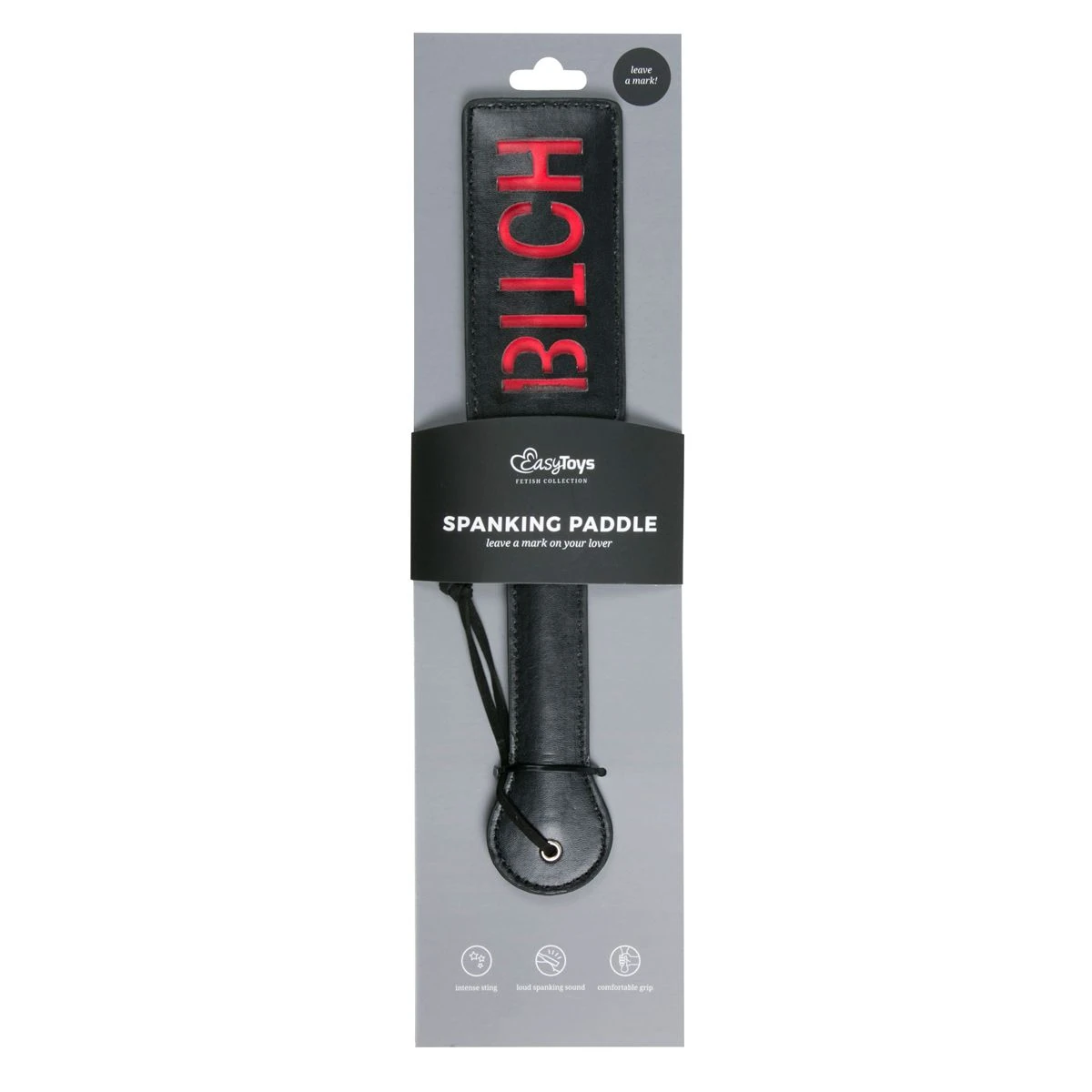 Toys Fetish - Black Leather Paddle - Bitch