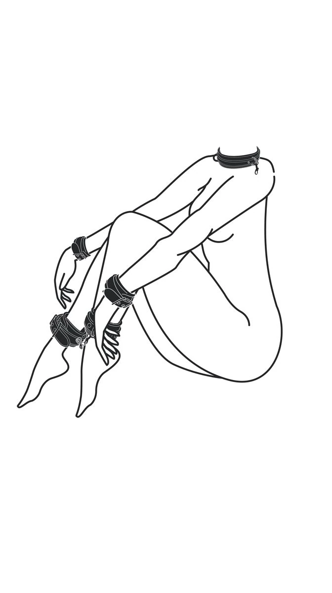 Toys Fetish - Bondage Set - Collar Hand and Ankle Cuffs