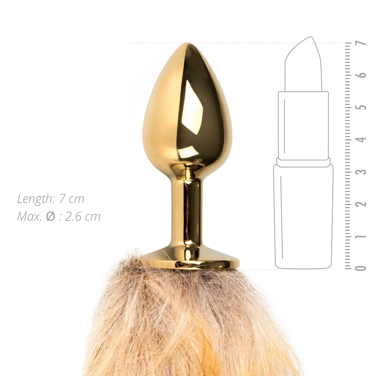 Toys Fetish - Butt Plug Gold – Beige Fox Tail