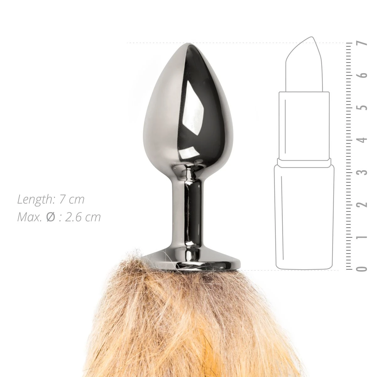 Toys Fetish - Butt Plug Silver – Beige Fox Tail
