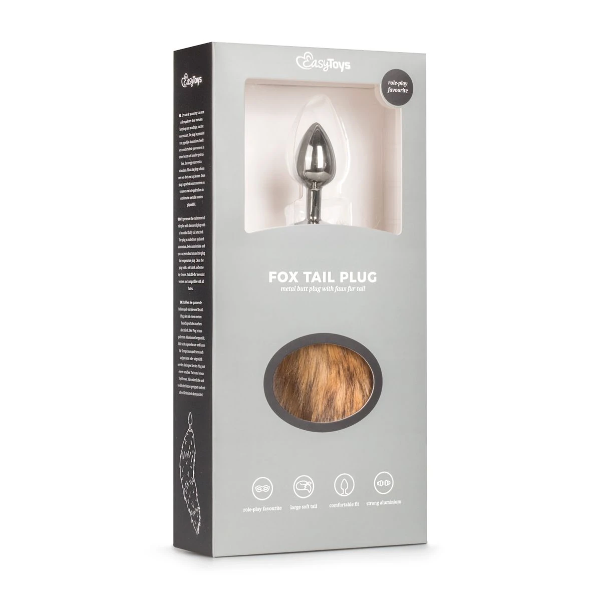 Toys Fetish - Butt Plug Silver – Beige Fox Tail
