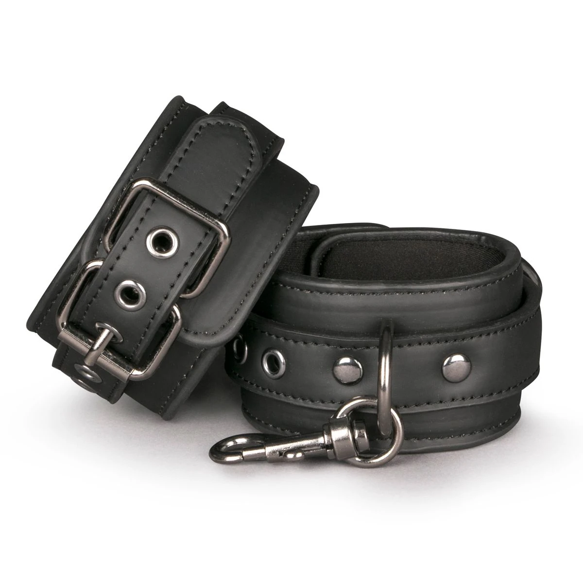 Toys Fetish - Faux Leather Handcuffs - Black
