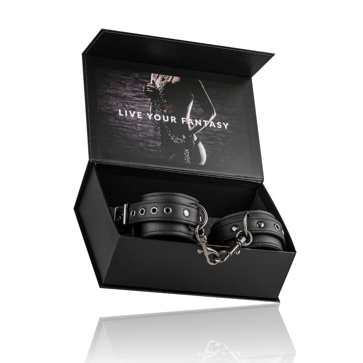 Toys Fetish - Faux Leather Handcuffs - Black