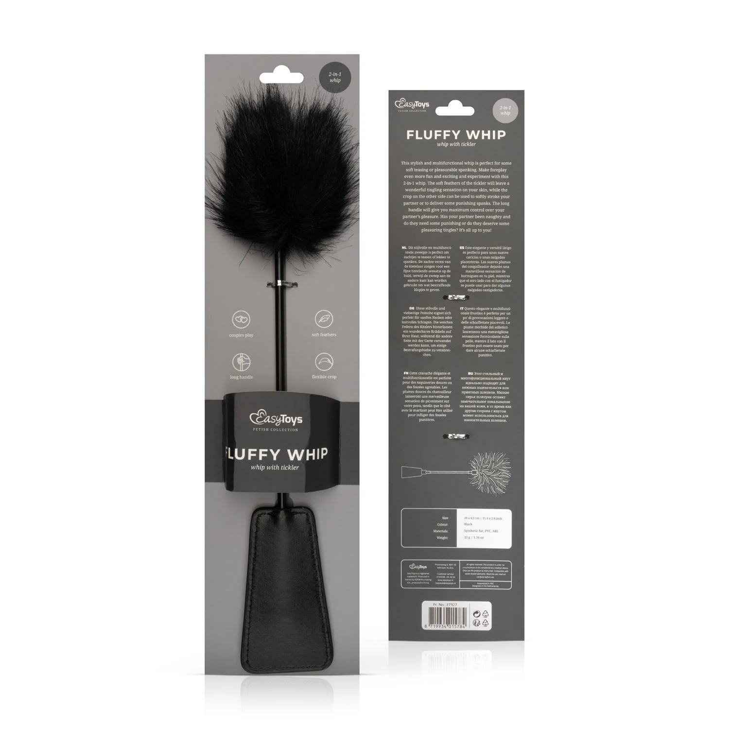 Toys Fetish - Fluffy Tickler and Whip in 1 - Black